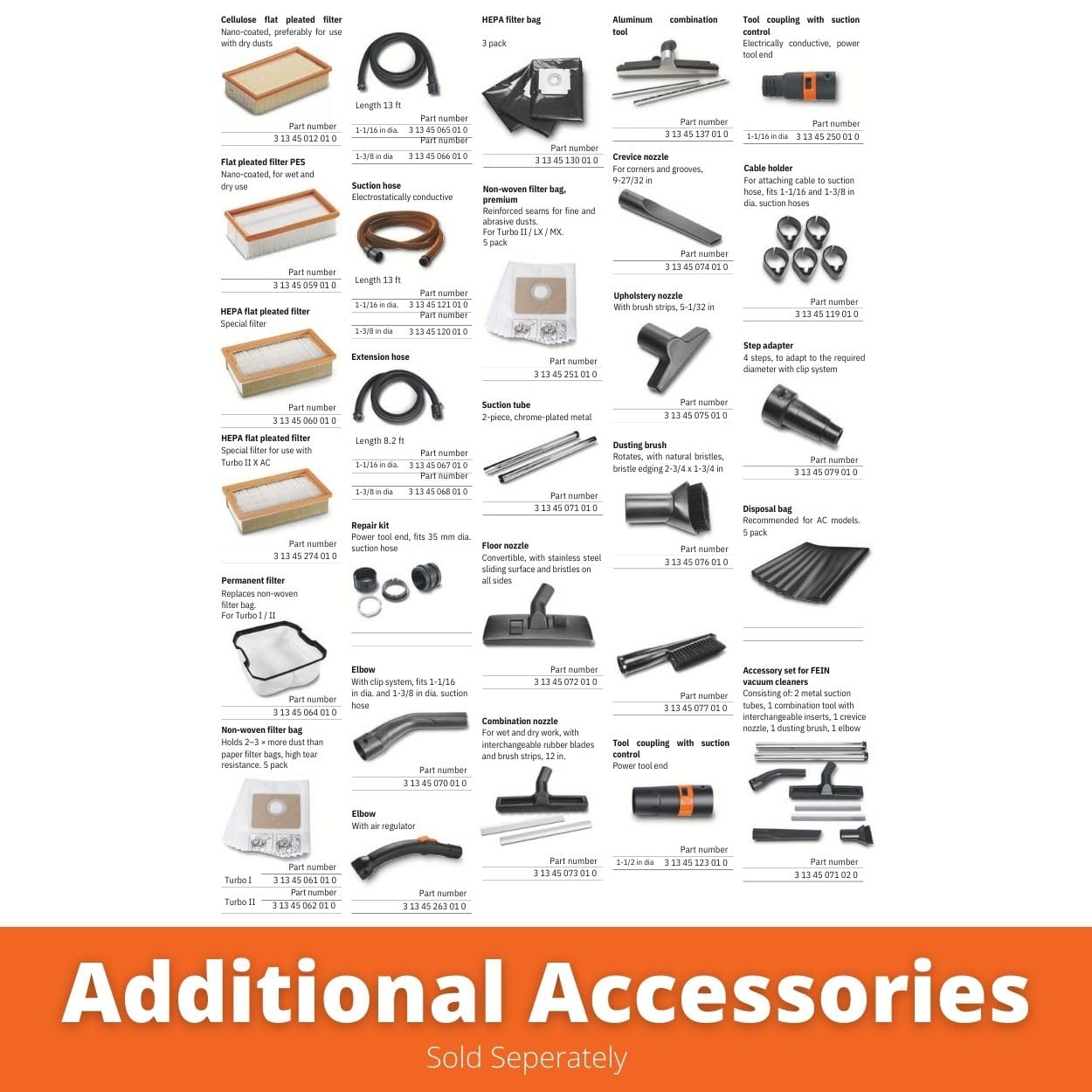 Fein Turbo II X AC PRO dust extractor showing integrated storage for accessories.