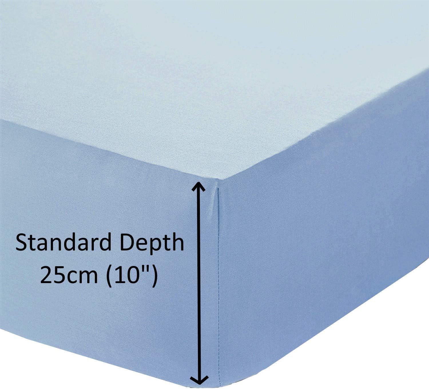 Louisiana Bedding 100% Cotton 200 Thread Count Fitted Sheet, Light Blue (King Fitted Sheet, Blue)