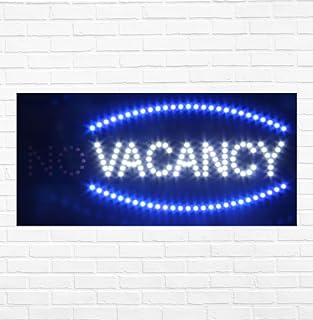 LED Vacancy/No Vacancy Sign for Retail Business Displays | Advertising Electronic Light Up Sign for Windows Walls |12"H x 24"W x 2"D