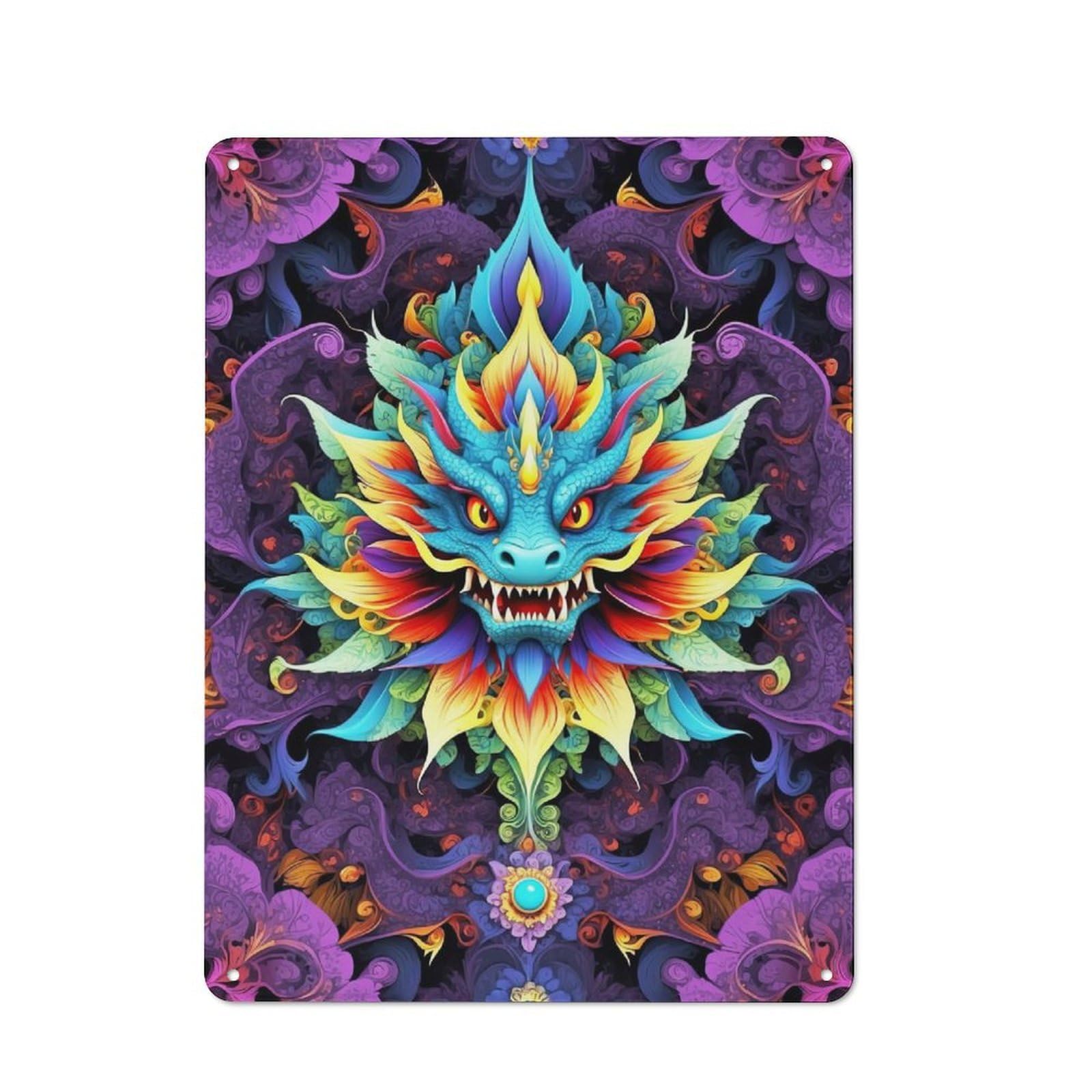 Junmoney Vibrant Dragon Ballet Retro-Style Tin Sign 40X30cm For Dining Room Or Kitchen, For Kitchen Wall Decor Lovers
