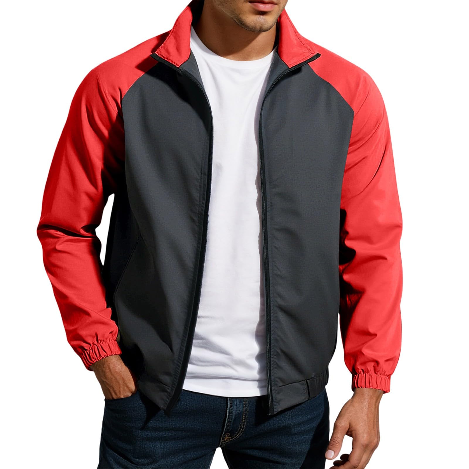 Veste bomber homme bicolore chic et blouson d'aviateur