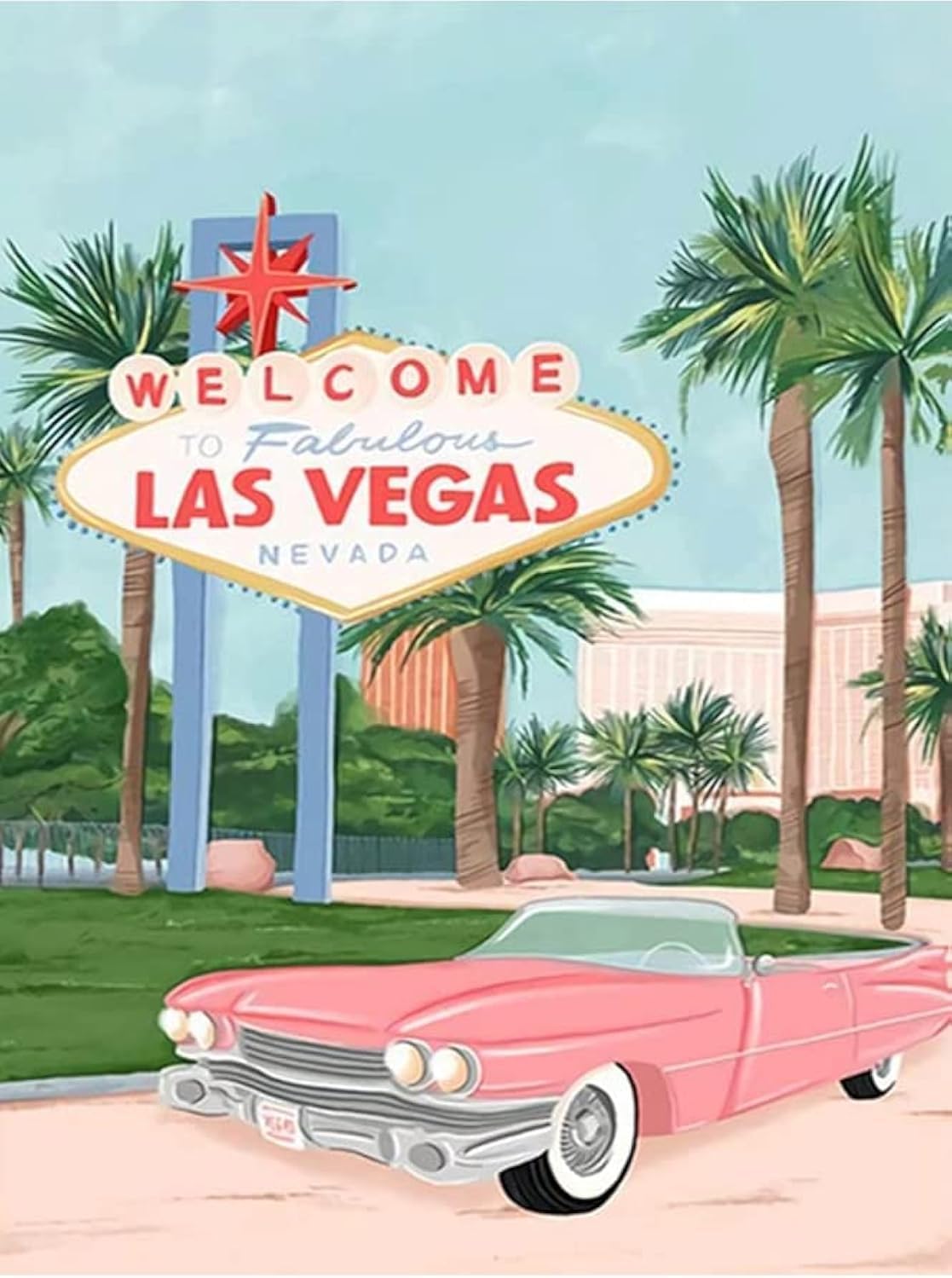 KTHOFCY 5D DIY Diamond Painting Kits for Adults Kids World Landscape(Las Vegas) Full Drill Embroidery Cross Stitch Crystal Rhinestone Paintings Pictures Arts Wall Decor Painting Dots Kits 15.7X11.8 IN