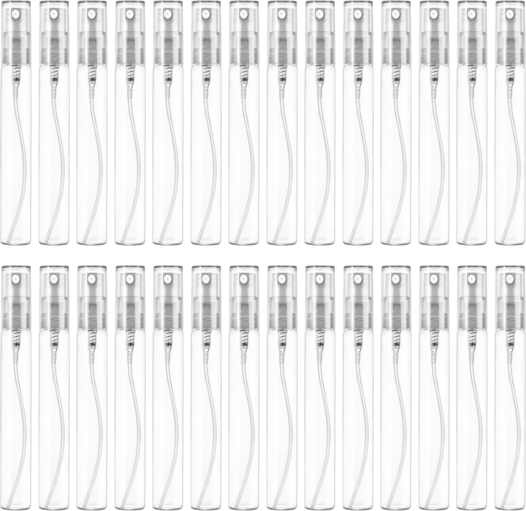 Mini Spray Bottle 10ml, Refillable Glass Spray Bottle, Glass Bottle Atomizer, Perfume Mouthwash Atomizer for Cleaning Refillable Container for Travel, Essential Oils, Perfume 40 Pcs, 10ml
