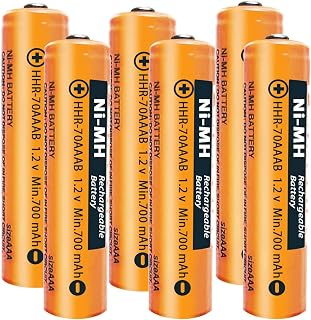HHR-70AAAB NI-MH Battery for Panasonic 1.2V 700mAh AAA Battery Rechargeable Batteries for BT Gigaset Cordless Phones (6 Pack)