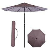 Backyard Expressions 9 ft&period; Patio Umbrella&comma; Market Table Umbrella w&sol;Tilt and Crank&comma; 8 Ribs