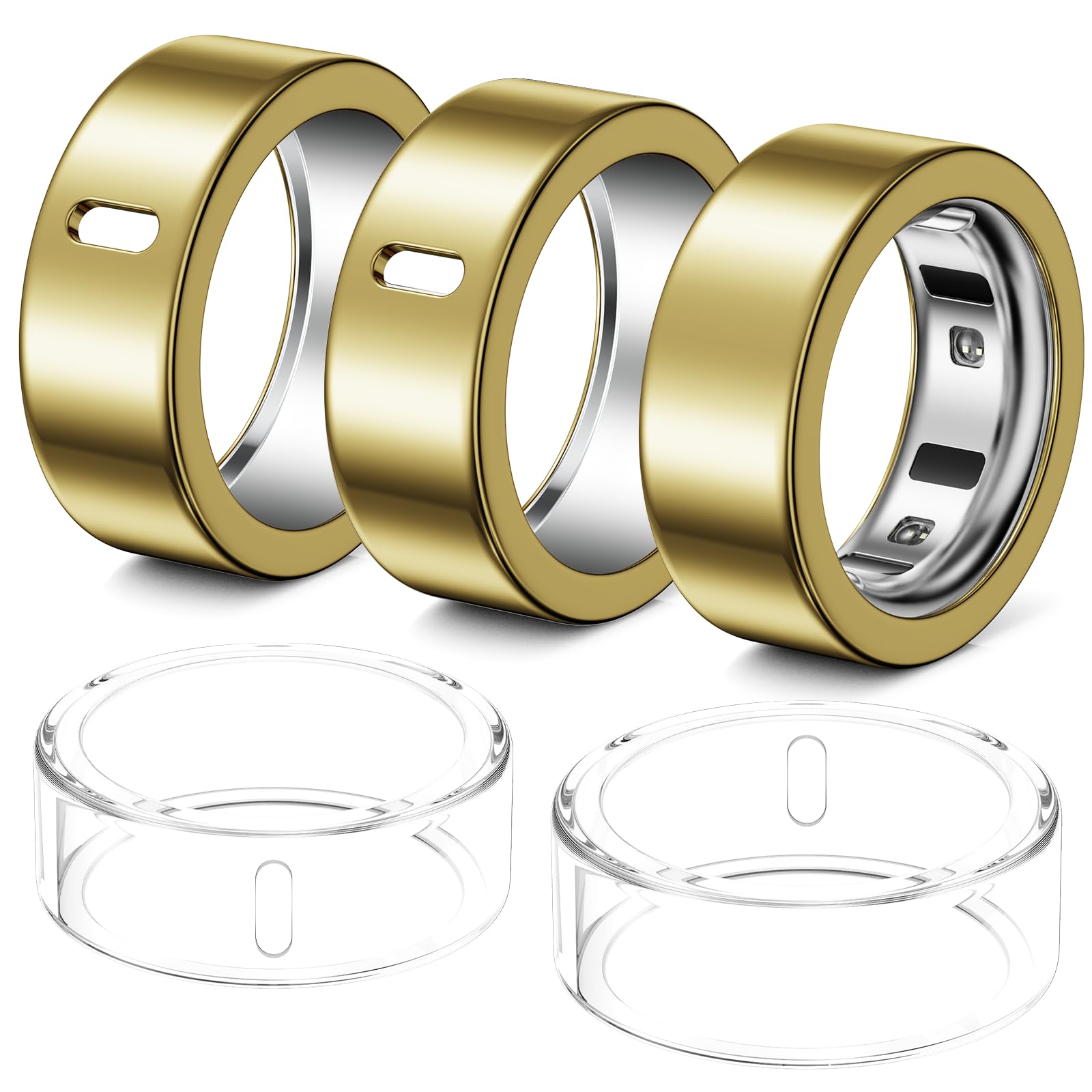 Hexasider 5 Stück Ringe Cover Kompatibel mit Oura Ring Gen 4/Gen 3 Horizon/Heritage Schutzhülle, Abriebfestes TPU Case für Oura Ring Protector Zubehör für Größe 10
