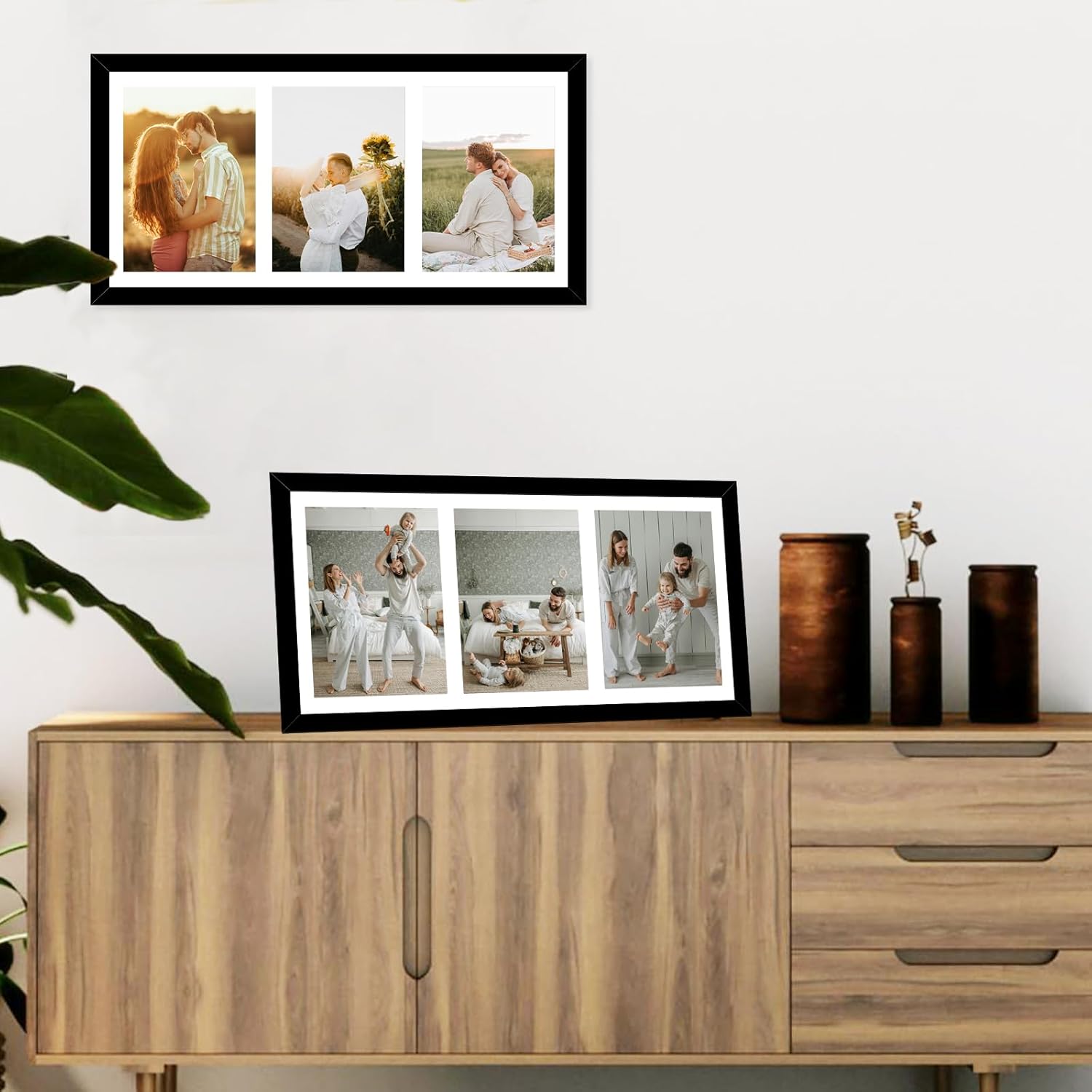 8x16 Picture Frame, 5x7 Collage Picture Frame, Display 3 Pcs 5x7 Photos or 8x16 Picture, 3 Opening 5x7 Collage Frame for Wall Hanging or Tabletop, Lightweight 5 x 7 Multi Photo Frame, Black - Image 7
