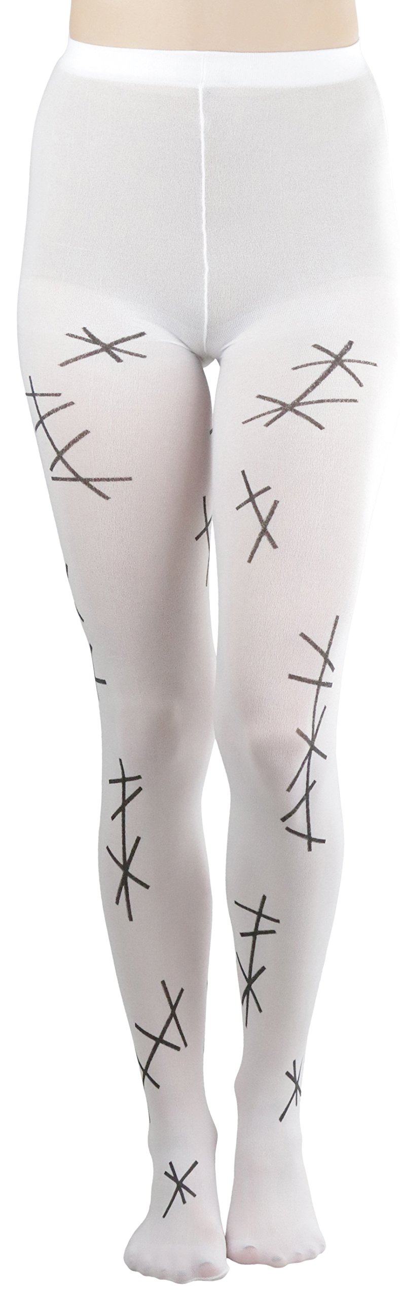 ToBeInStyle Women’s Bloody Stitches Scar Zombie Frankenstein Costume Tights Pantyhose Living Dead