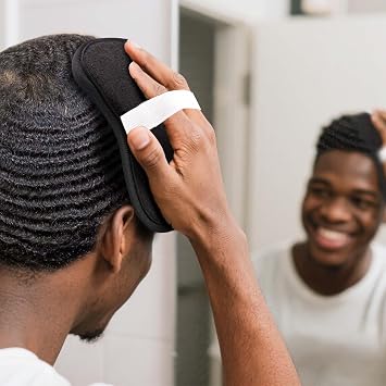 2PCS Laydown Pad 360 Waves Training Pad,Premium Lay Down Pad for Waves with Elastic Band Helps Train Your Hair to Laydown and Achieve Your Desired Wave Pattern for Men