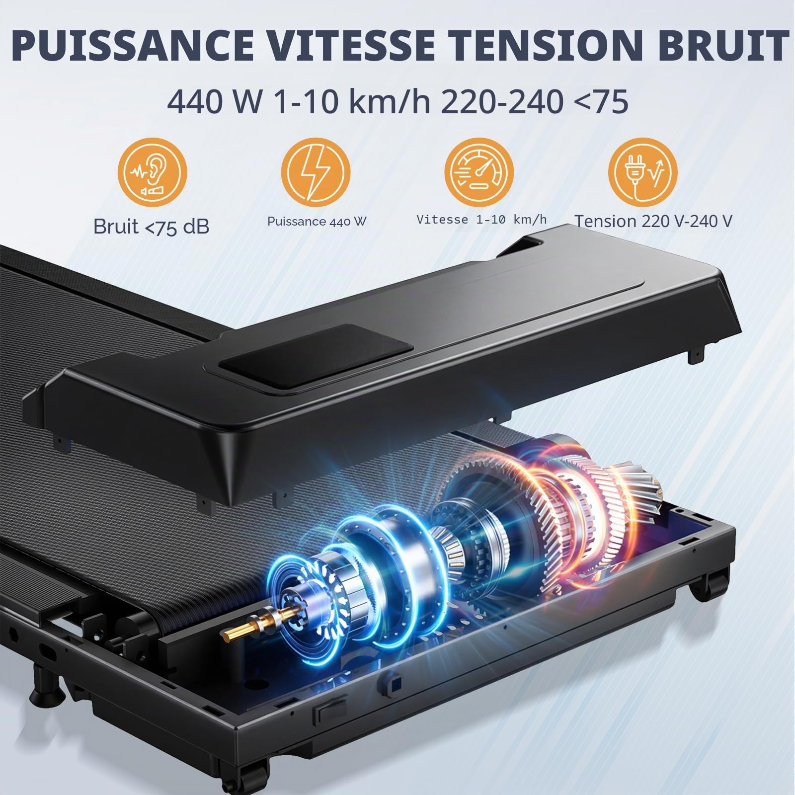 Drgymlee Tapis de Marche 3 en 1, Tapis Pliable sous Bureau avec Poignée, Machine Compacte et Silencieuse 1–10 km/h pour Maison, Bureau, Marche et Jogging, avec Télécommande et Écran LED