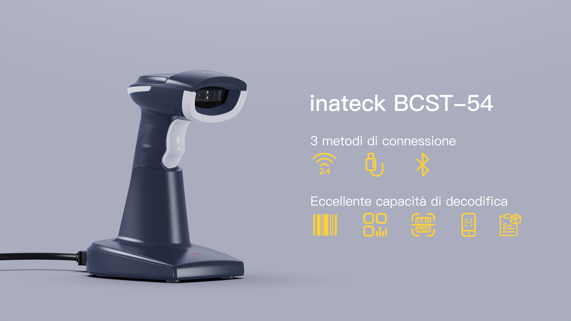 Lettore Codice A Barre Bluetooth Inateck BCST-43 - 1D CCD, Con Adattatore USB, Per Android/iOS/Windows - Foto 2