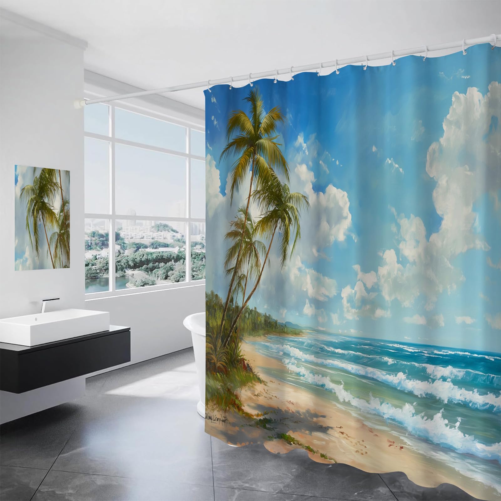 Rideau de douche en tissu polyester de qualité supérieure 180x200 cm