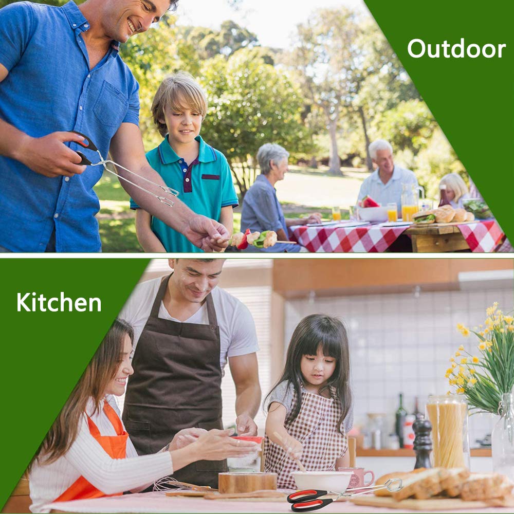 3 Pezzi Pinza da Barbecue, Pinze per Forbici da Barbecue, Pinza Multiuso Cucina, con Manici Antiscivolo e Resistenti al Calore per Girare e Afferrare Utensili Alimentari, 3 Specifiche