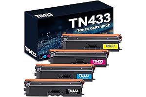 4-Pack TN433 Compatible Toner Cartridge for Brother MFC-L8610CDW L8900CDW MFC-L9570CDW Printer