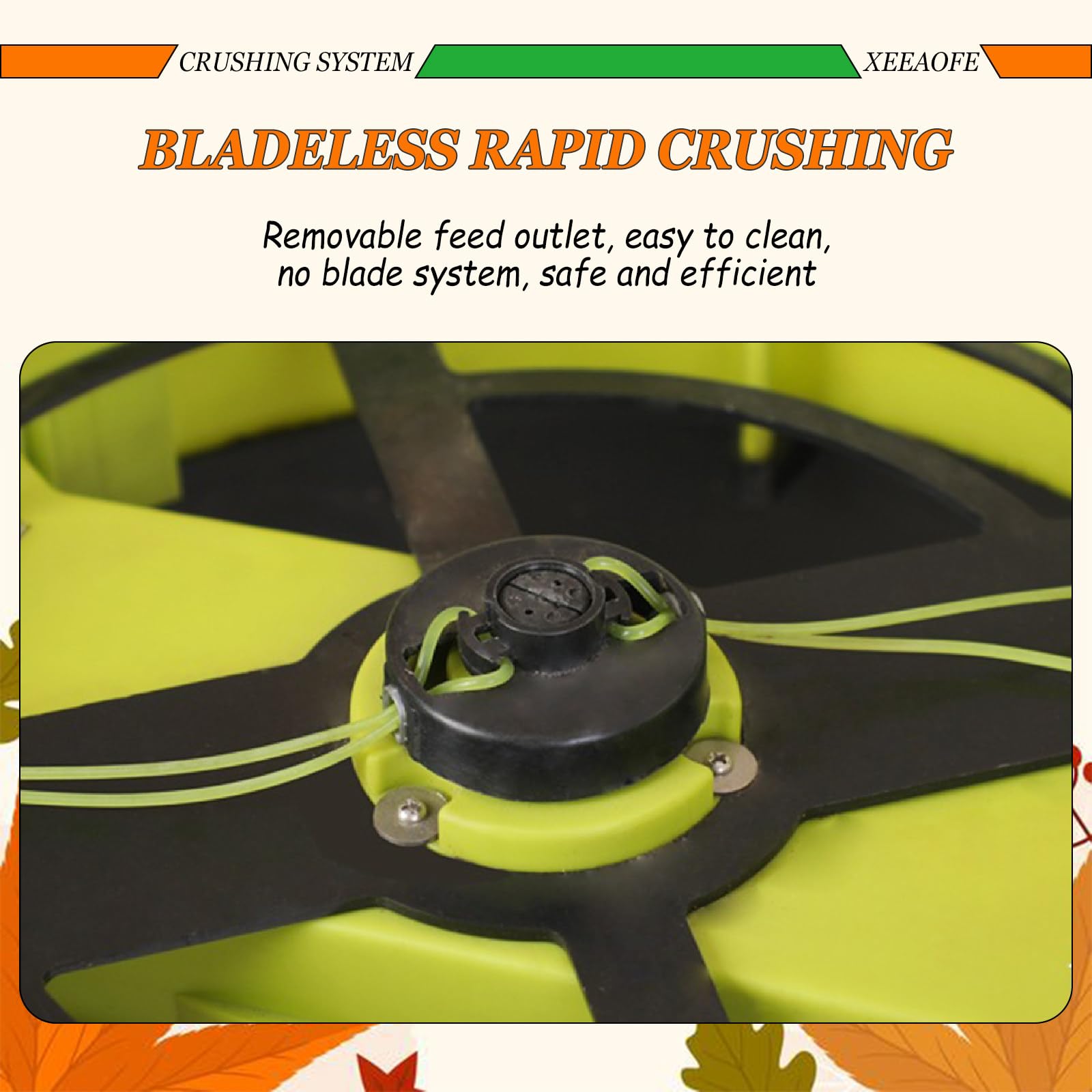 Trituradora eléctrica de 2500 W para limpieza de hojas de jardín, 8000 rpm con ruedas y bolsa de almacenamiento, trituradora de desechos de patio resistente