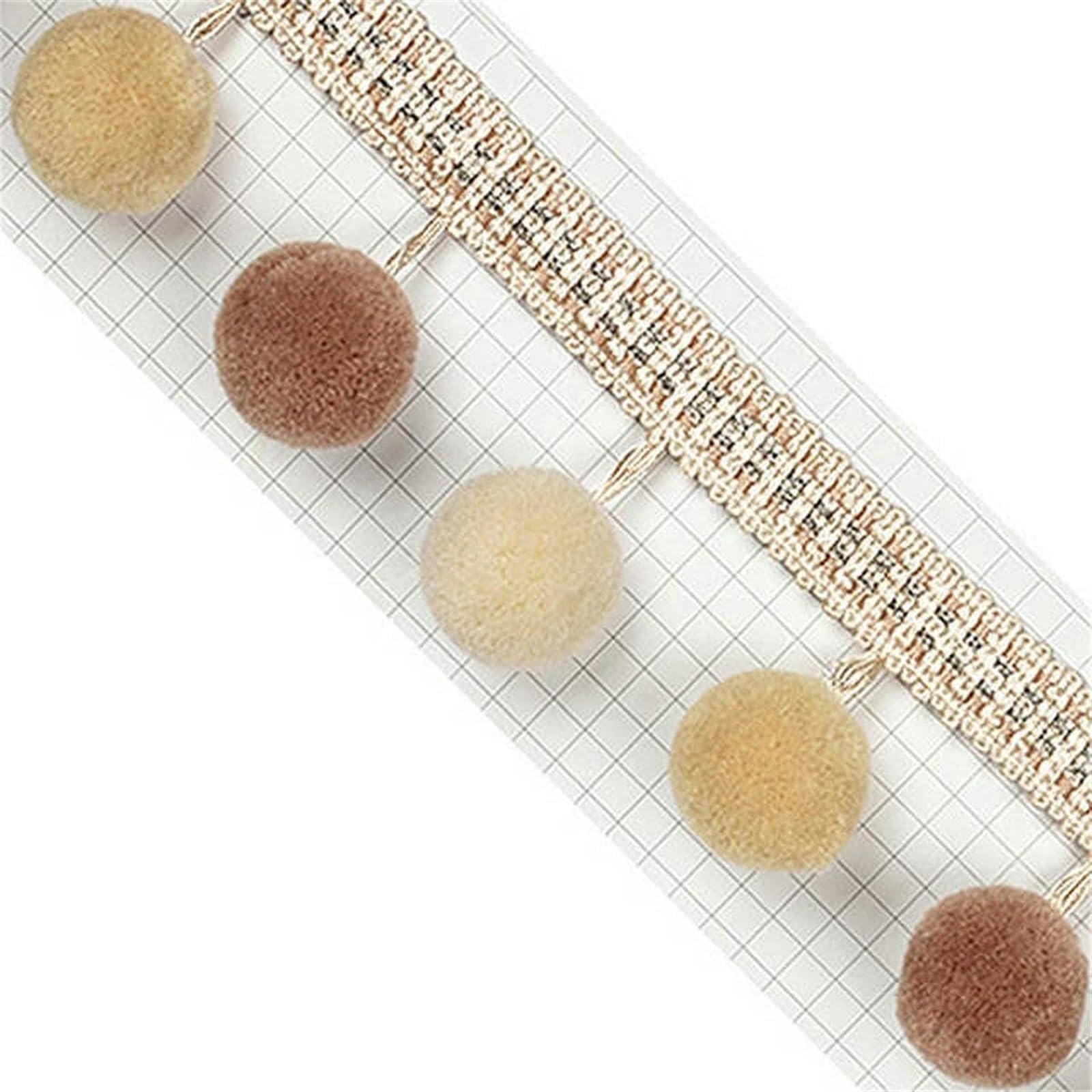 Passamaneria con Frange, 4 Metri di Grandi Pompon, passamaneria, for Tende, Cucito, Palline Nappe, passamanerie, tappezzeria, mobili, Cuscini, Decorazioni, Artigianato(8)