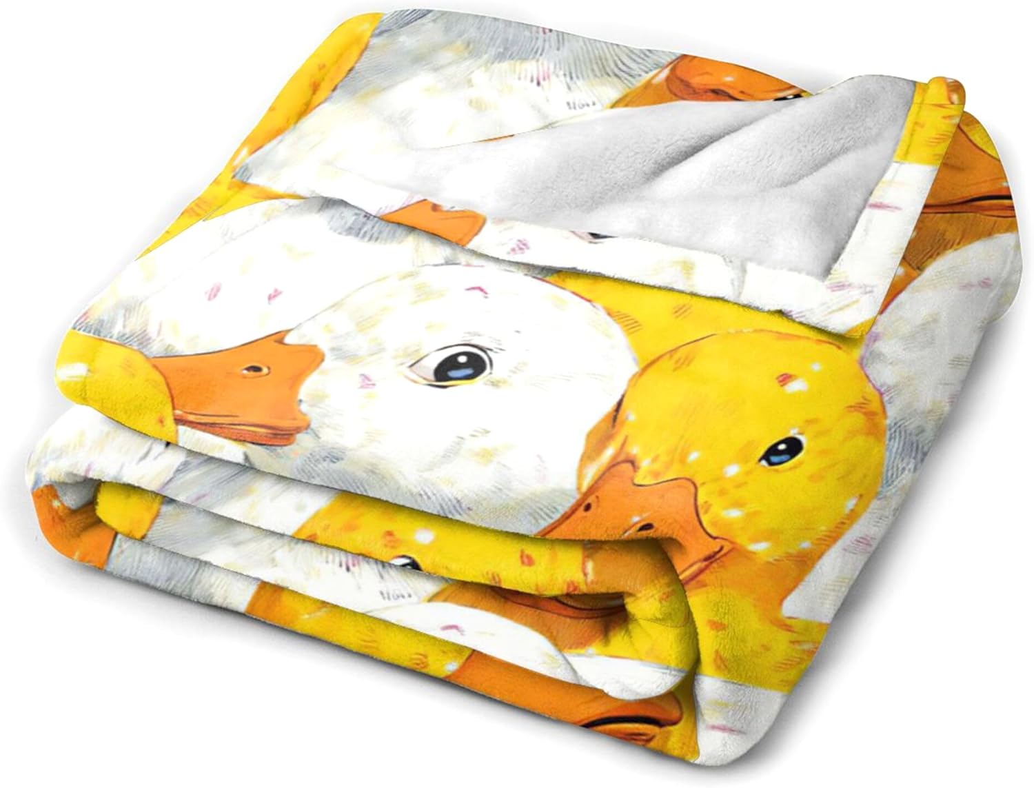 Duck Blanket for Women Men Girls Boys Kids, Super Soft Funny Cute White Yellow Ducks Stuff Decor Throw Blanket Gifts for Duck Lovers, Warm Cozy Plush Fleece Flannel Blankets 50"X40" for Couch Bedding - Image 5