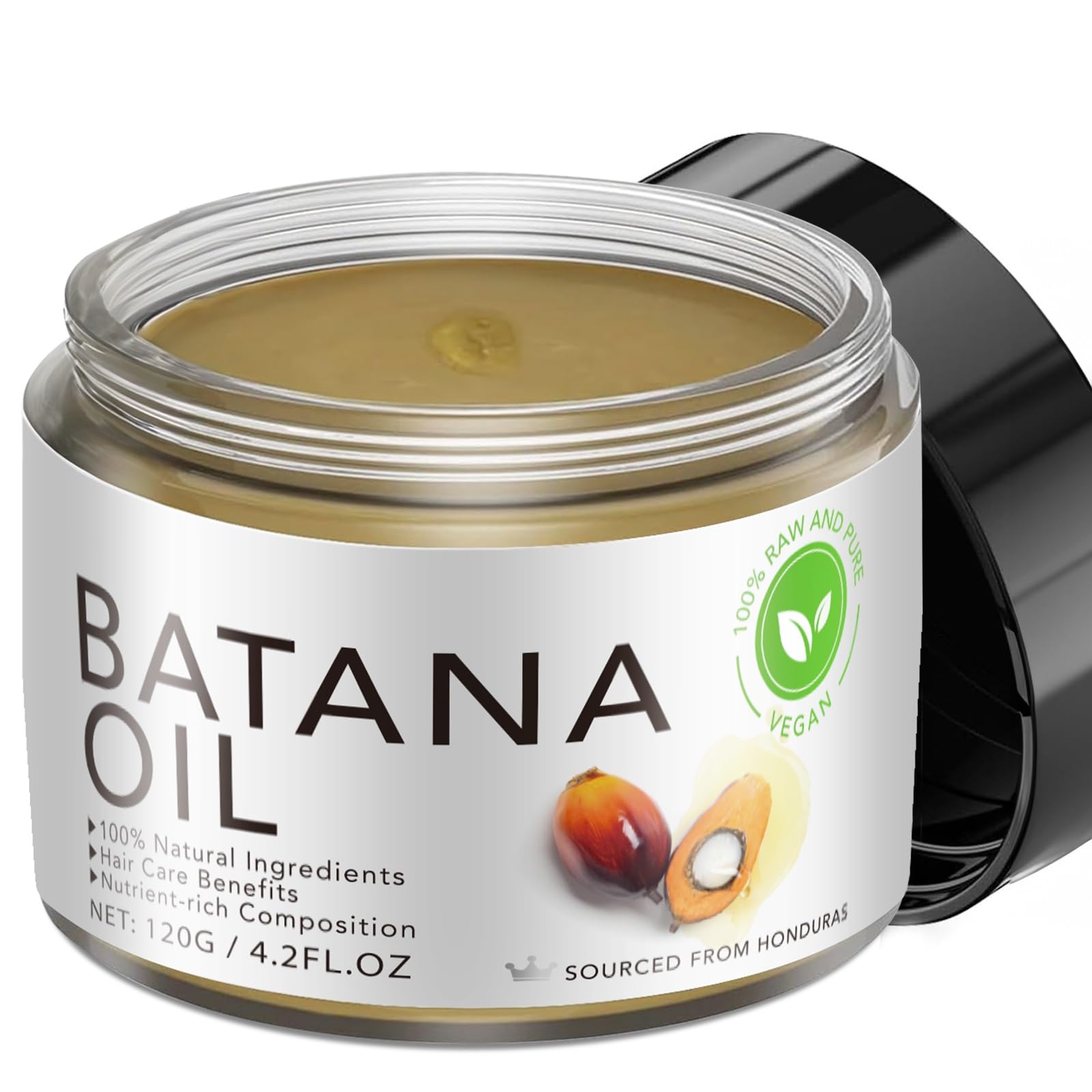 D.Fairy Batana Oil For Hair Growth - Raw 100% Pure Organic - Dr. Sebi Batana Oil From Honduras - For Stronger Thicker Longer Hair, Enhances Hair &