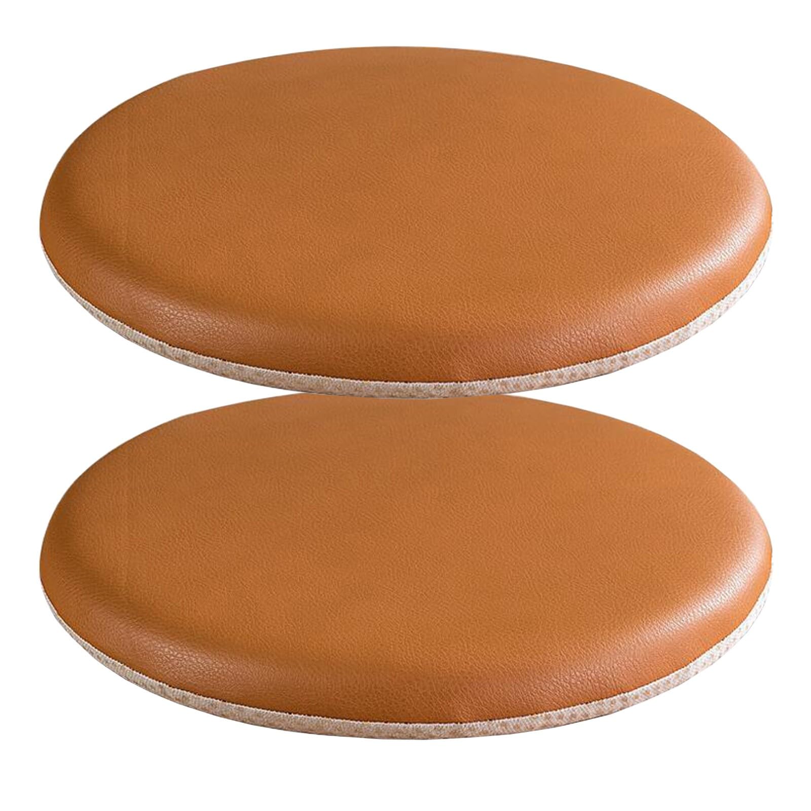Coussin De Siège Rond En Cuir - Mousse Mémoire De Forme - Antidérapant - Diamètre 38 Cm - Vert Fruité