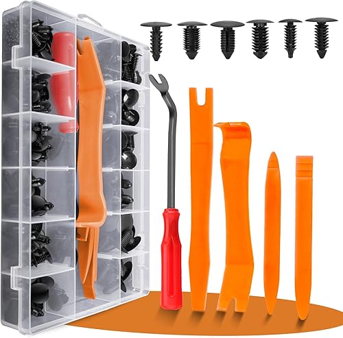 Miniatura 8 de OTUAYAUTO 245 clips de guardabarros para automóvil, remaches de plástico para parachoques, 12 tamaños más populares con 5 removedores de