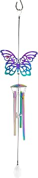 Red Carpet Studios 10371 Iridescent Shadow Wind Chime، Purple Butterfly، 18 x 2