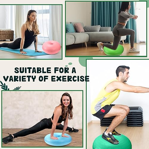 Miniatura 6 de 8 Pcs Flexible Seating for Classroom Elementary Inflatable Ball Chairs for Kids Exercise Balance Chair Wobble Cushion Seat Donut Ball Chair with