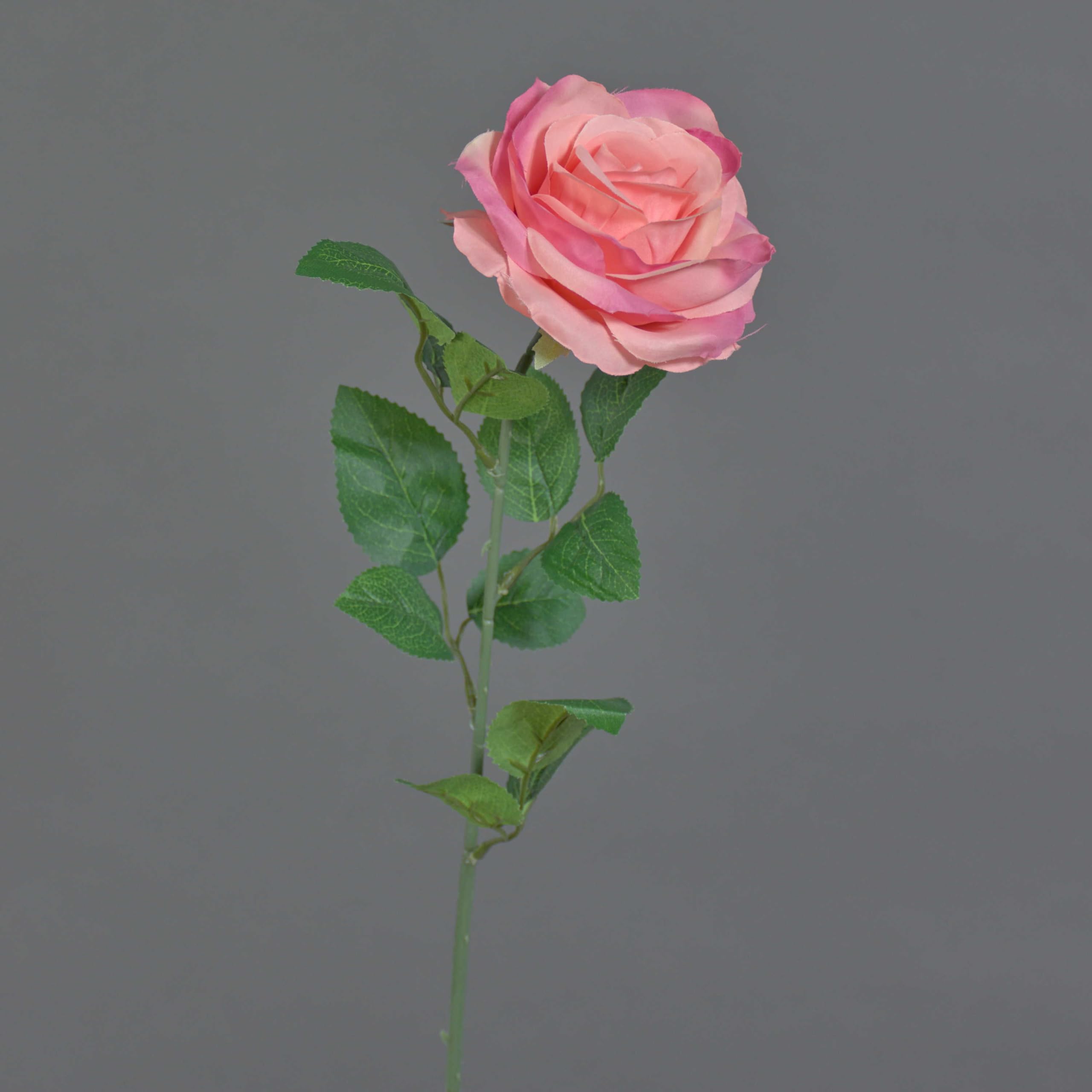 artplants.de Rose silk flower PEZOS, pink, 60cm - Fake rose/Artificial rose spray
