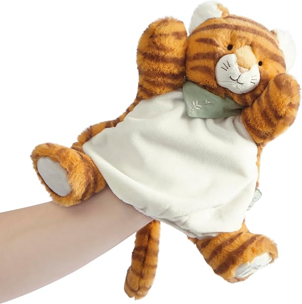 KALOO - Les Amis - Doudou Marionnette Bébé Papaye Le Tigre - 24 cm - Matière Très Douce - Dès la Naissance,K224005 - 2