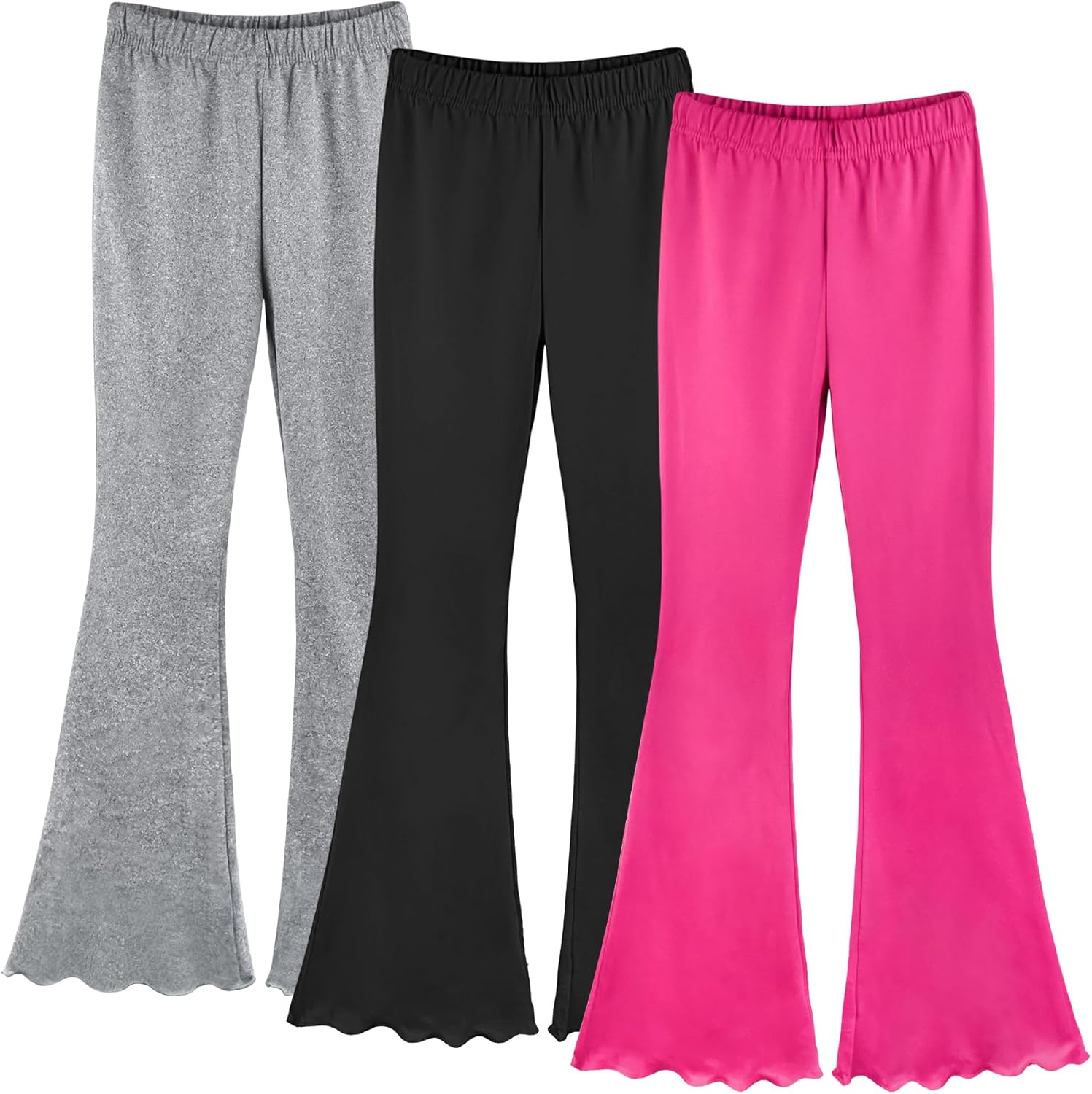 3 Pcs Girls Flare Leggings Mid Waisted Bell Bottom Yoga Pants - Image 7