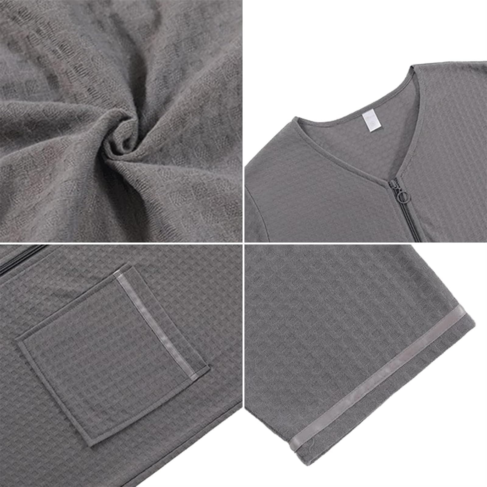 Albornoz Para Viajes Piscina Pareja Pijamas Camisones Bata Hombres Mujeres Suave Camisón Albornoz Con Cremallera Suelta Ropa De Dormir