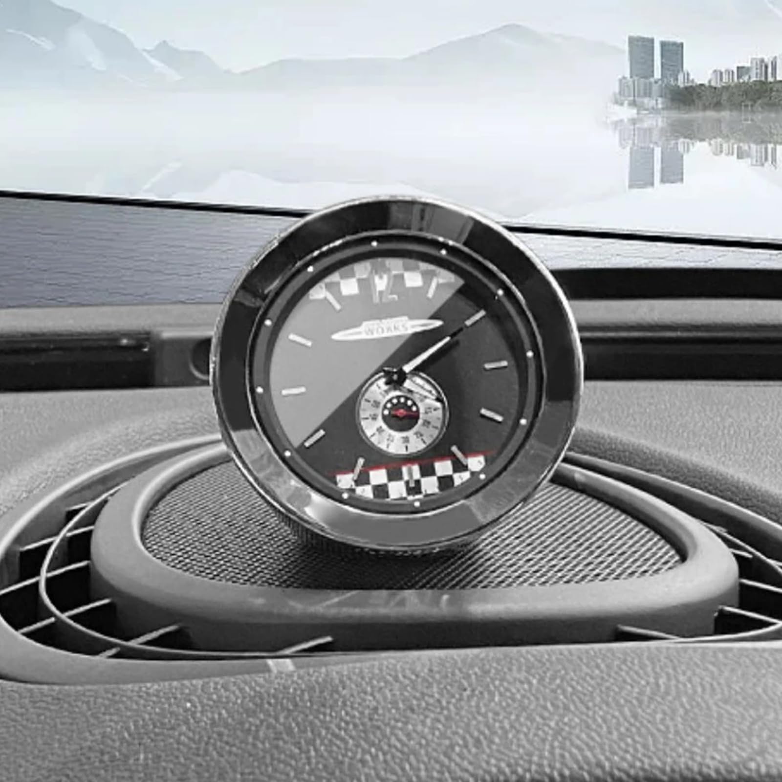 Union Jack Reloj de Estilo de Coche para MINI Cooper SD One JCW R50 R53 F54 F55 F56 F60 Clubman Countryman Accesorios de Adorno automático Gris Union Jack