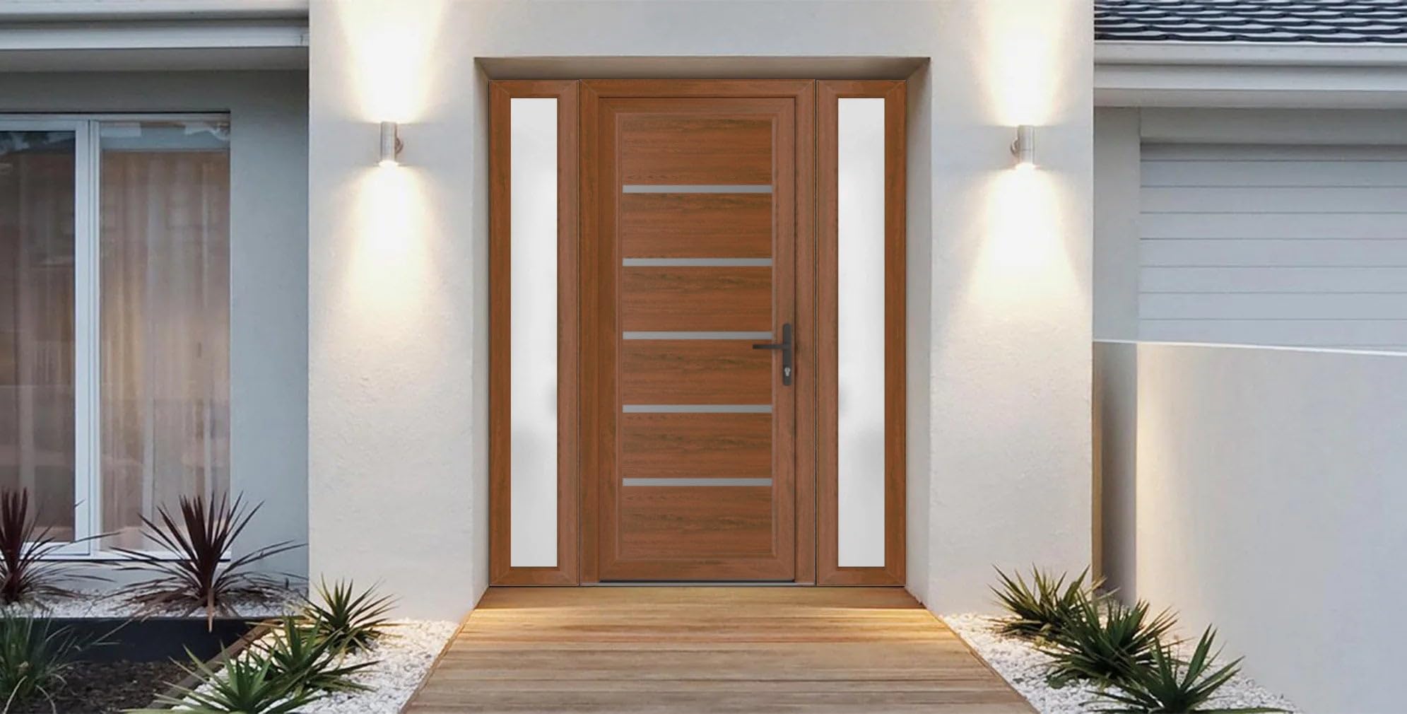 VDOMDOORS Front Exterior Prehung Metal-Plastic Door | Manux 8415