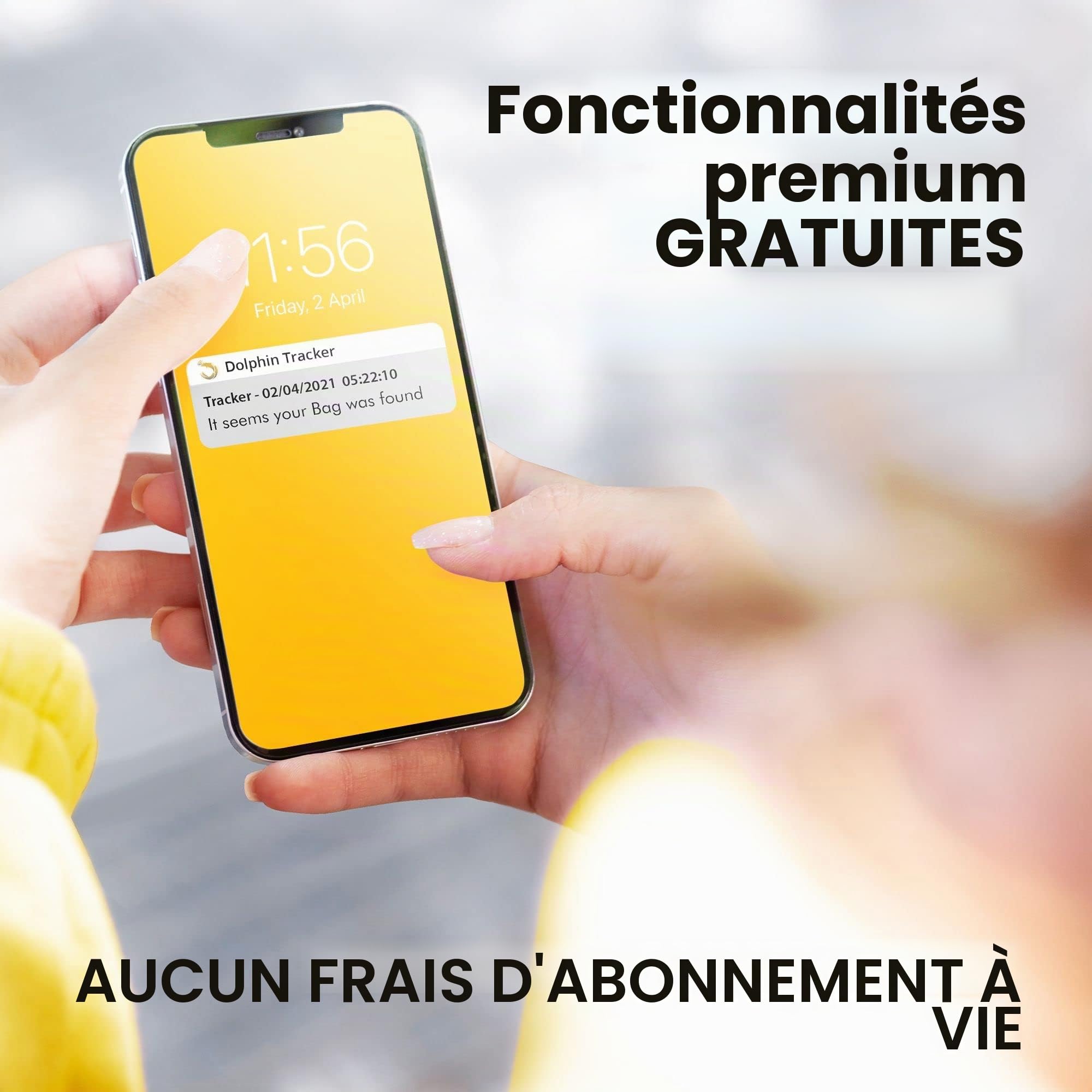 tag8 Dolphin Smart Tracker Pro, alternative au traceur GPS pour localiser vos objets de valeur, fonctionne avec les appareils Android et Apple, appareil Bluetooth pour portefeuille, sac à bagages,