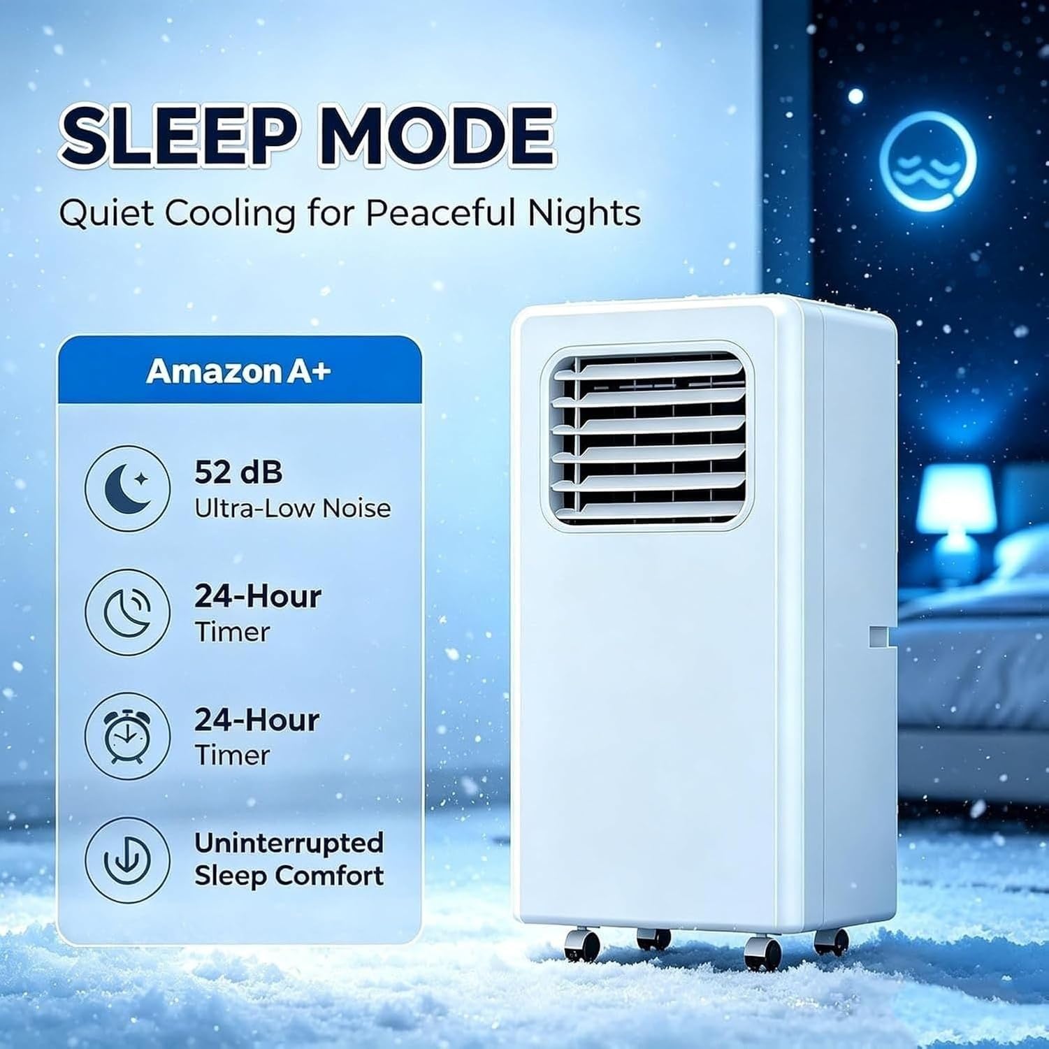 Condizionatore Portatile 12000 BTU Raffrescatore Senza Unita Esterna Rumorosita Ridotta Telecomando Carrelli per Ufficio Casa, 12000btu, 12000btu