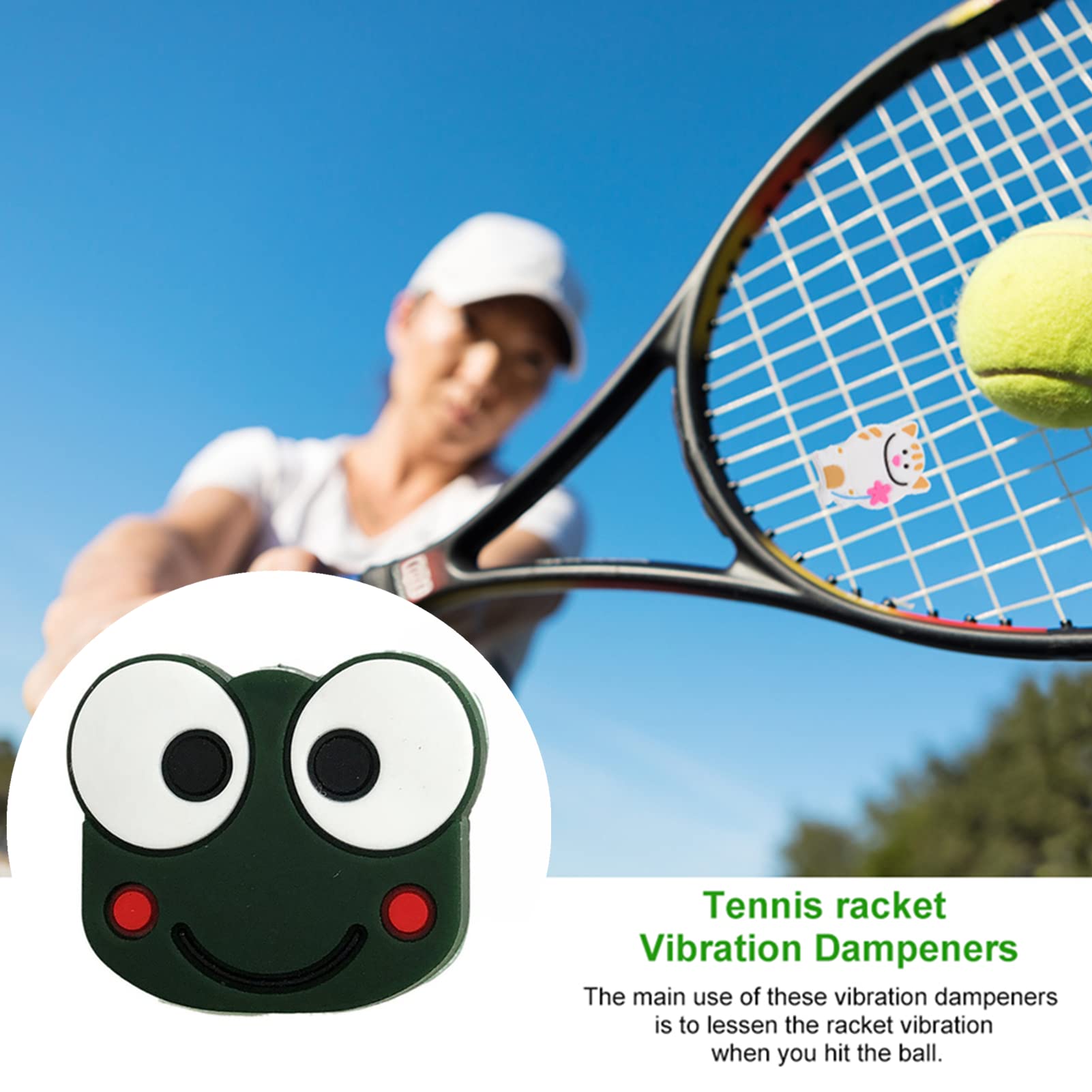 10 Ammortizzatori Per Racchette Da Tennis In Silicone - Motivi Animali Carini, Per Tennis E Badminton - Foto 9