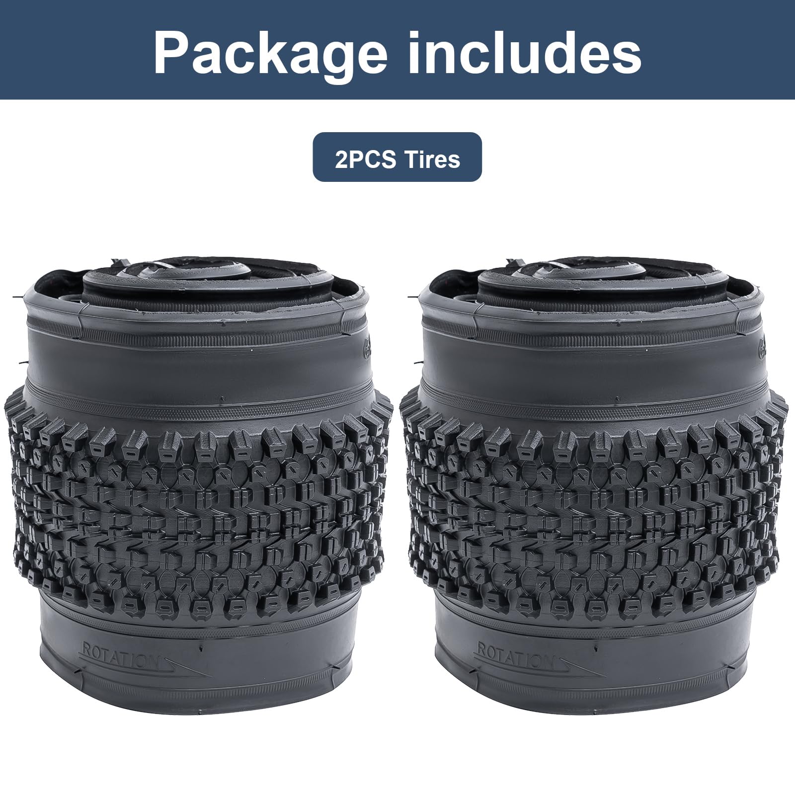 YUNSCM Lot de 2 pneus de VTT 66 cm (66 x 2,35 cm) 57-559 compatibles avec les vélos tout-terrain 26 x 2,30 26 x 2,35 26 x 2,40 (Y-708)