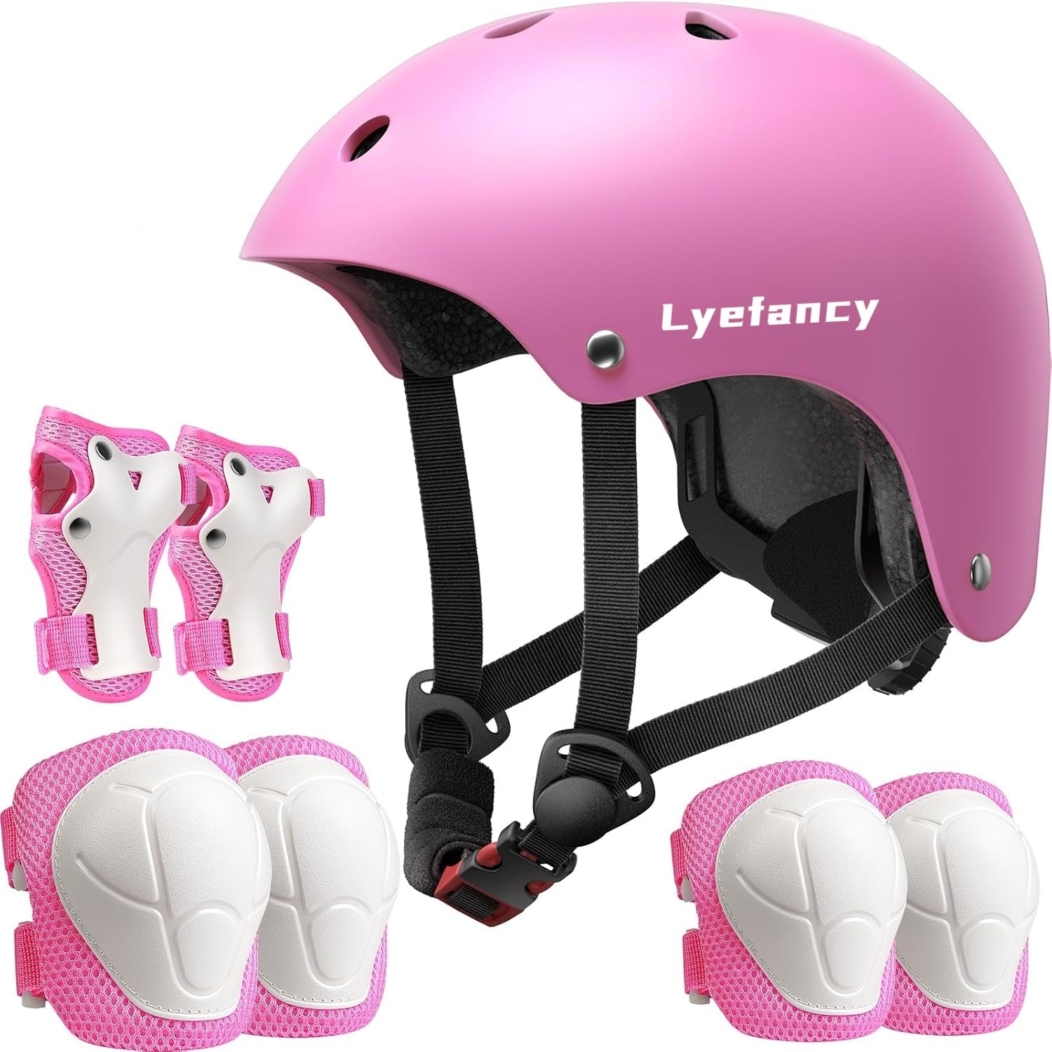 Kinder-Fahrradhelm und -polster, Set für 3–13 Jahre alte Jungen und Mädchen, Kleinkind-Helm-Schutzausrüstung, verstellbare Sicherheit, Kinderhelm, Ellenbogen-Knieschoner, Set für Roller,