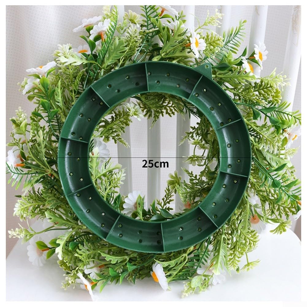 Künstlicher weißer Chrysanthemenkranz, moderne Frühlingsblumen, Türdekoration, Kunststoff-Blumengirlande für Zuhause, Wandtisch, 40 cm