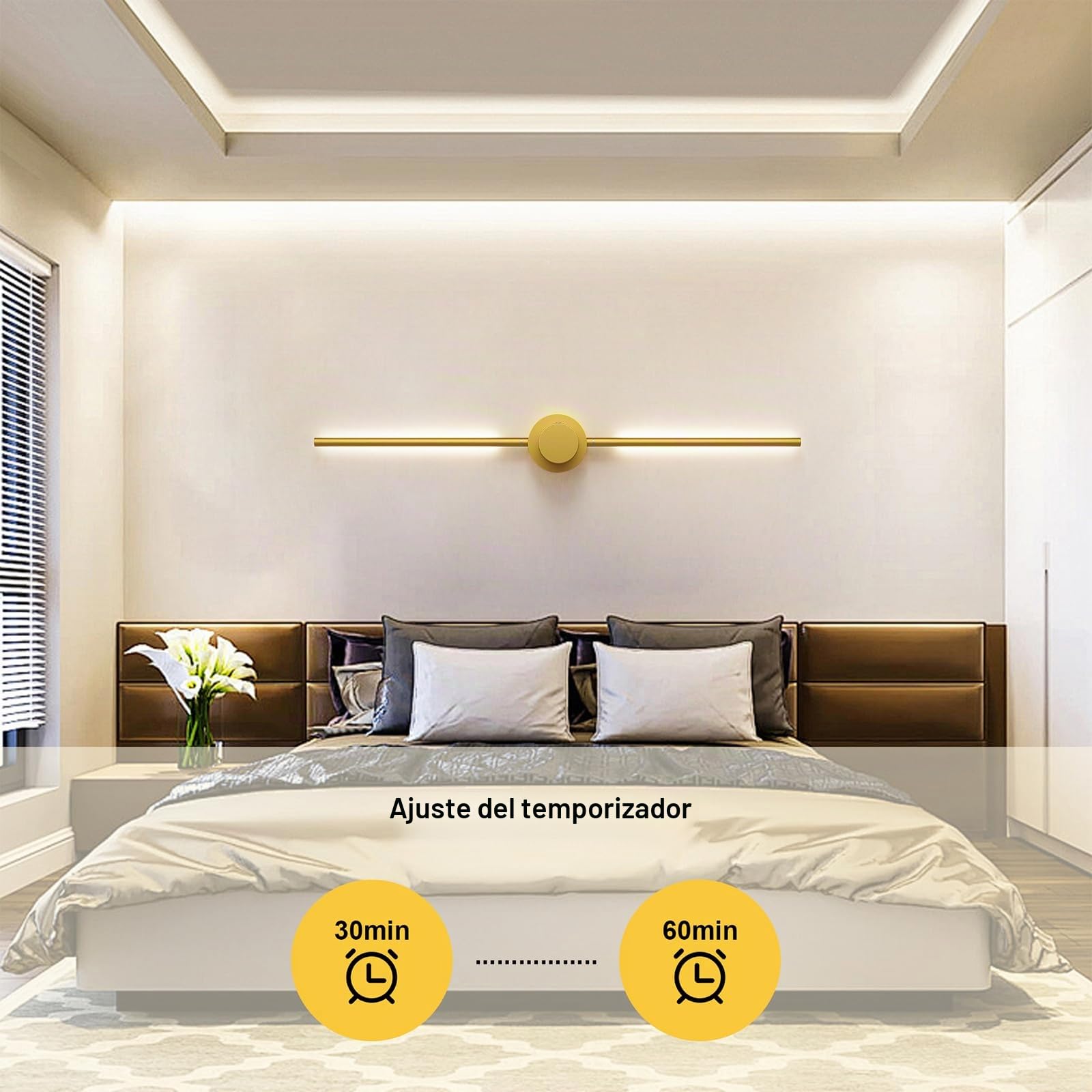 GEADI Luz Pared Interior con Batería Recargable, Lámpara de Pared sin Cable Dimmer con mando a distancia, Aplique Pared Interior LED para Salón, Dormitorio, Sala, Pasillo, Escalera, 2 Pcs