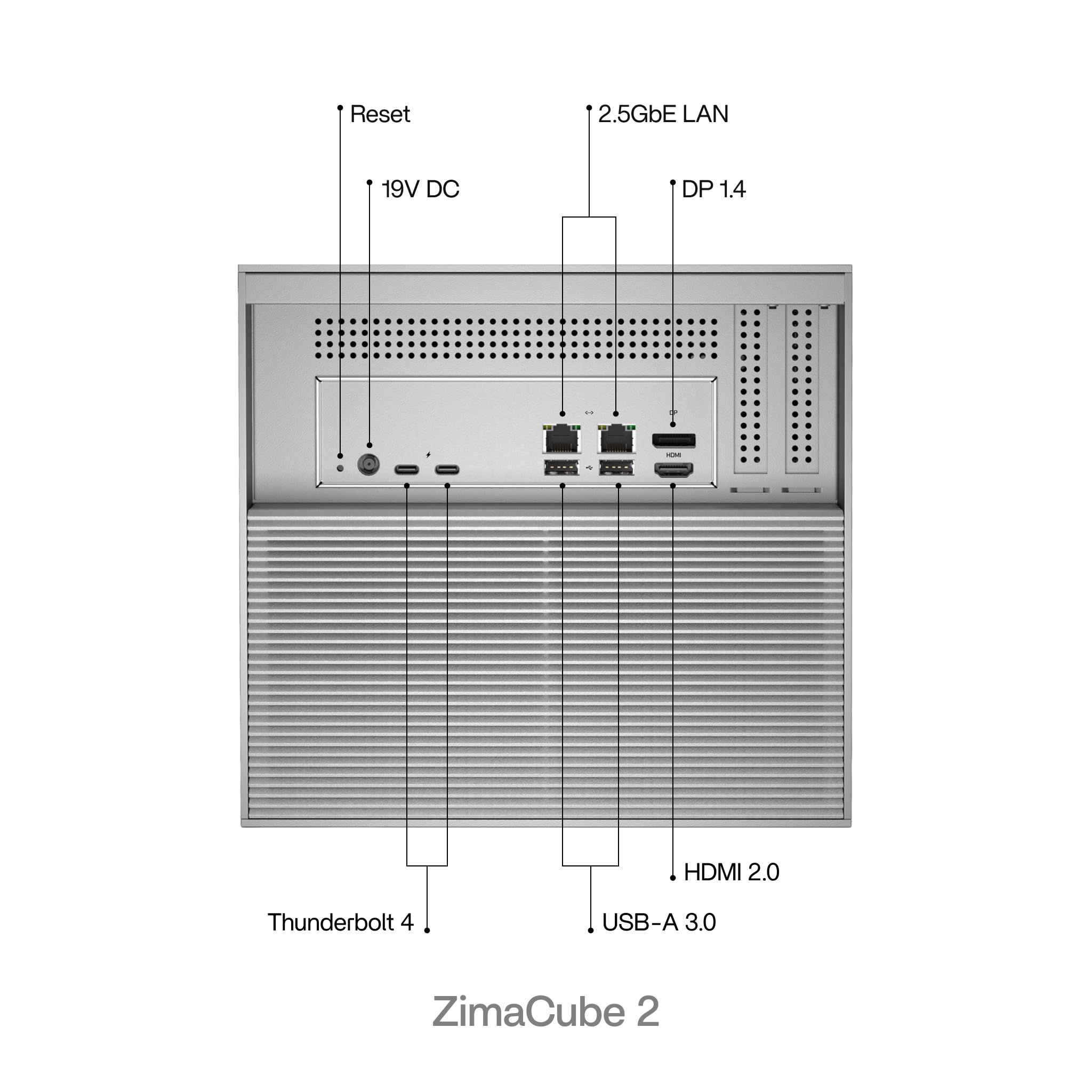 ZimaCube 2 NAS Server 6 Bay Intel i3-1215U per Cloud Personale e Backup | Dual Thunderbolt 4 & 2,5GbE e PCIe per Docker, Media Server, virtualizzazione e archiviazione privata