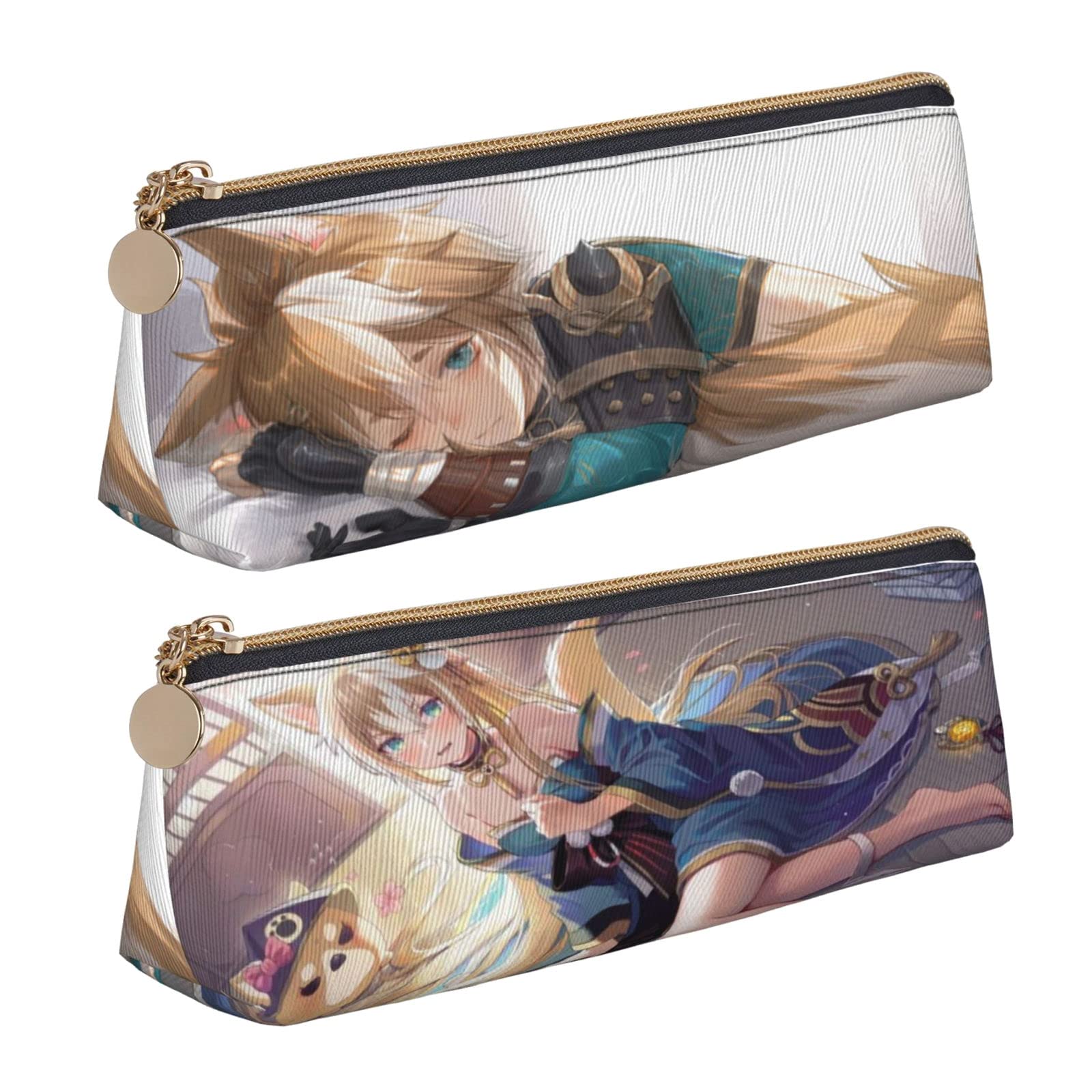 WANGSOARPencil Pouch Genshin Impact Canvas Simple Pencil Case Stationery Bag Pouch，Durable with Brass Zipper,Office Organizer Box for Office College School.（Gorou