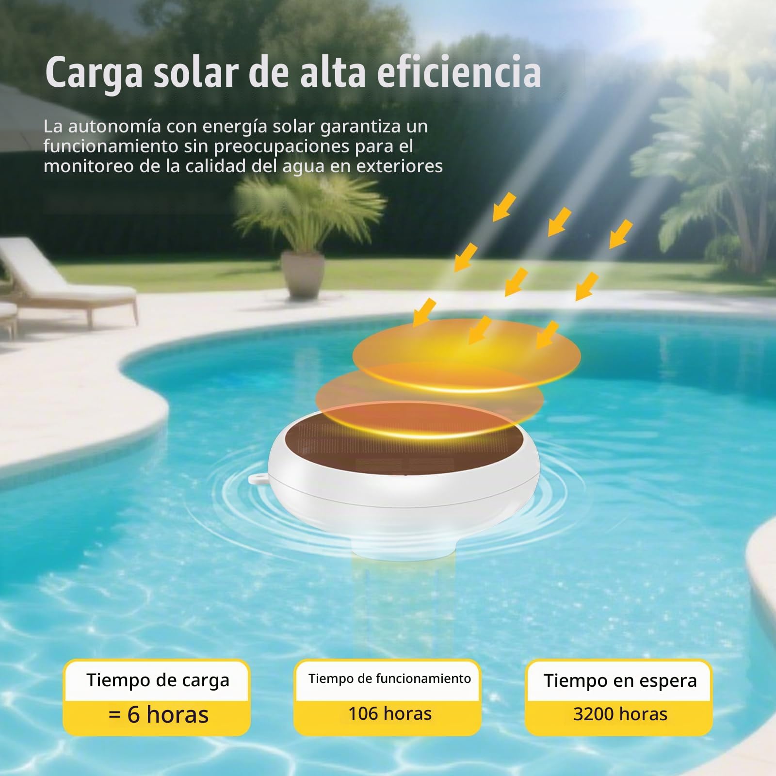 para monitor inteligente de calidad del agua de piscina, 7 en 1 para probador WiFi tuya para pH, salinidad, ORP, CL, temperatura, control de aplicación en tiempo real para piscinas de agua