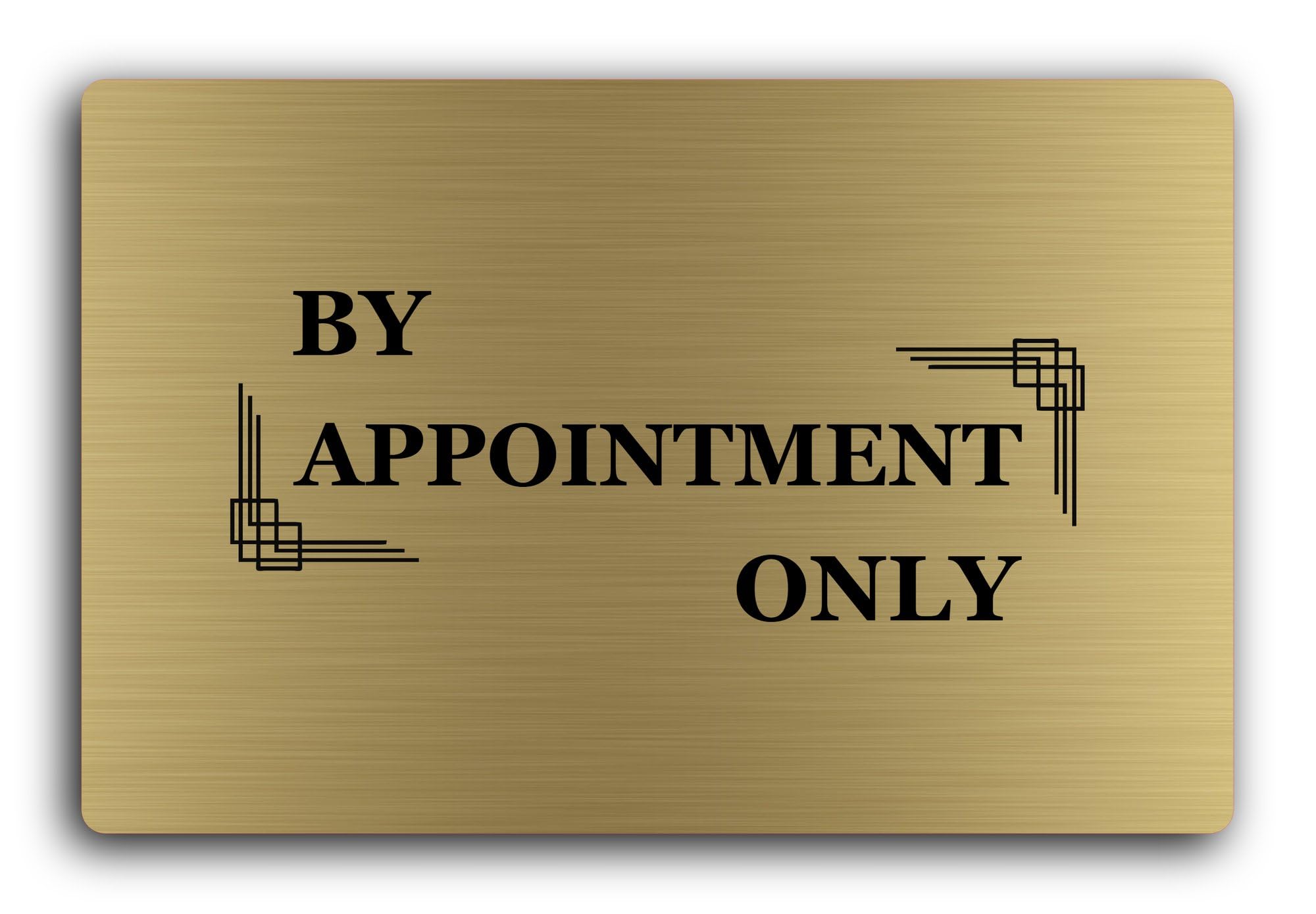 By Appointment Only sign - indicating restricted access without a prior appointment. Sign – 29.0x19.0cm Brushed Aluminium