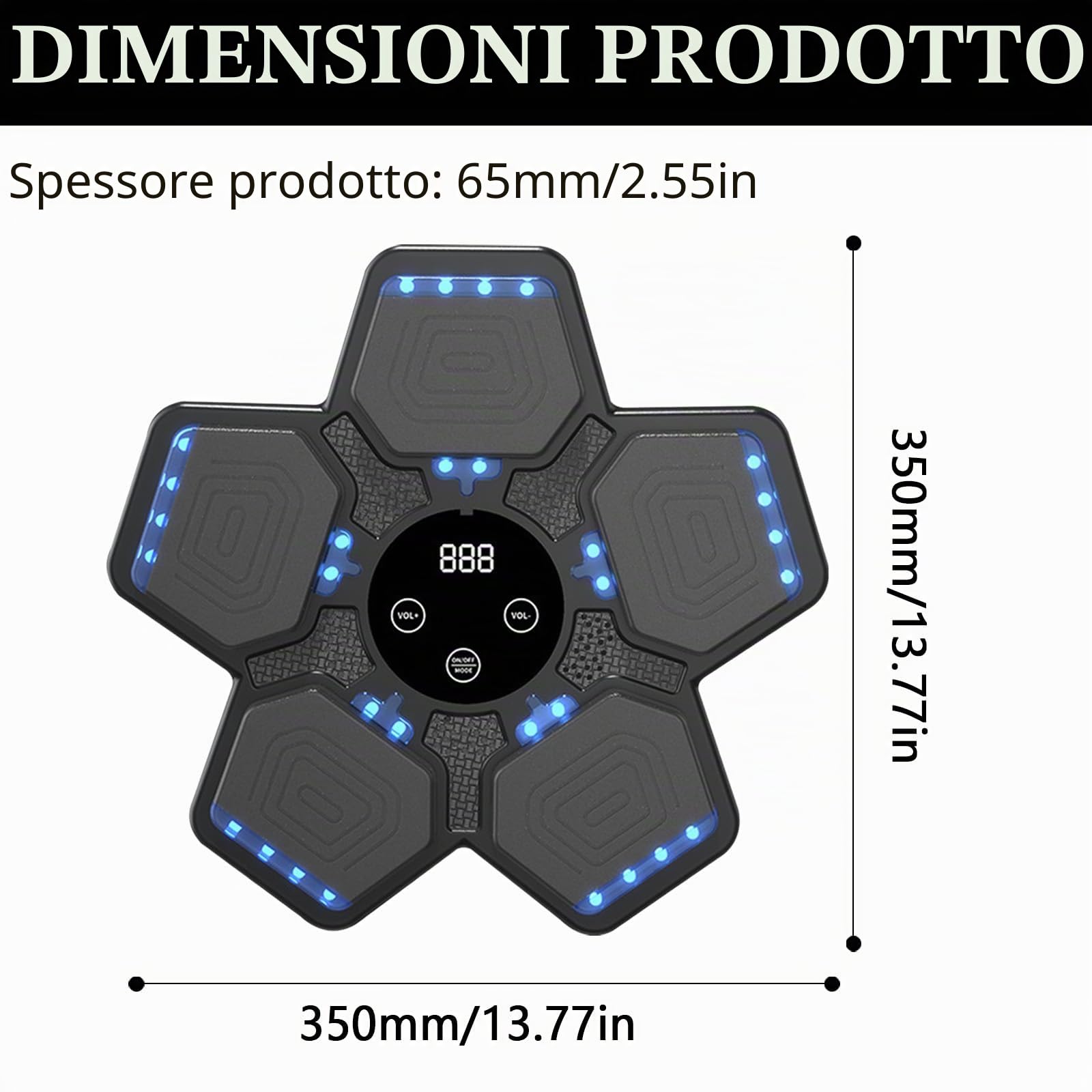 Music Boxing Machine, Boxe Musicale da Parete a LED per Adulti e Bambini Regolabile 5 Modalità Muro di Boxe e Modalità di Conteggio Musicpunch per Modellare Il Corpo Allenamento Della Forza