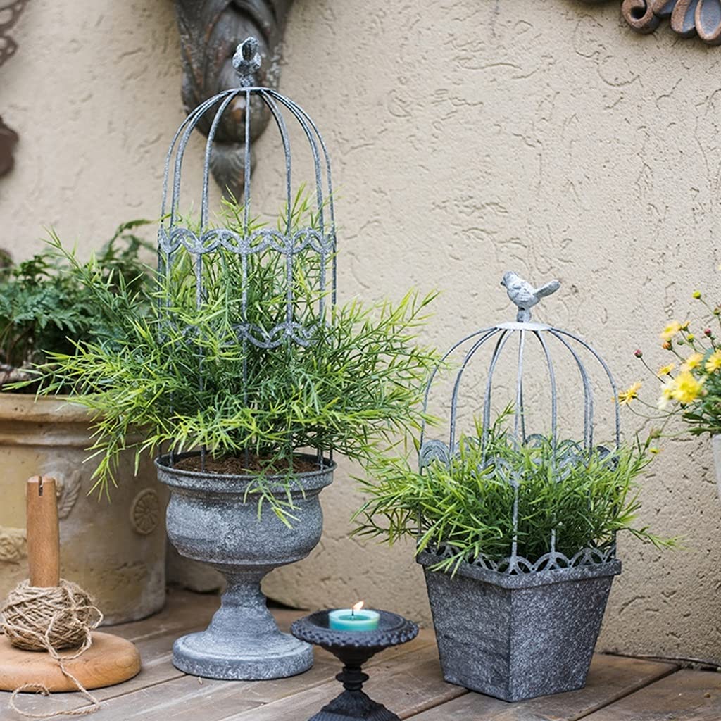 Amazon.co.jp: 金属の鳥かごのプランター錬鉄の植木鉢バスケットの植物