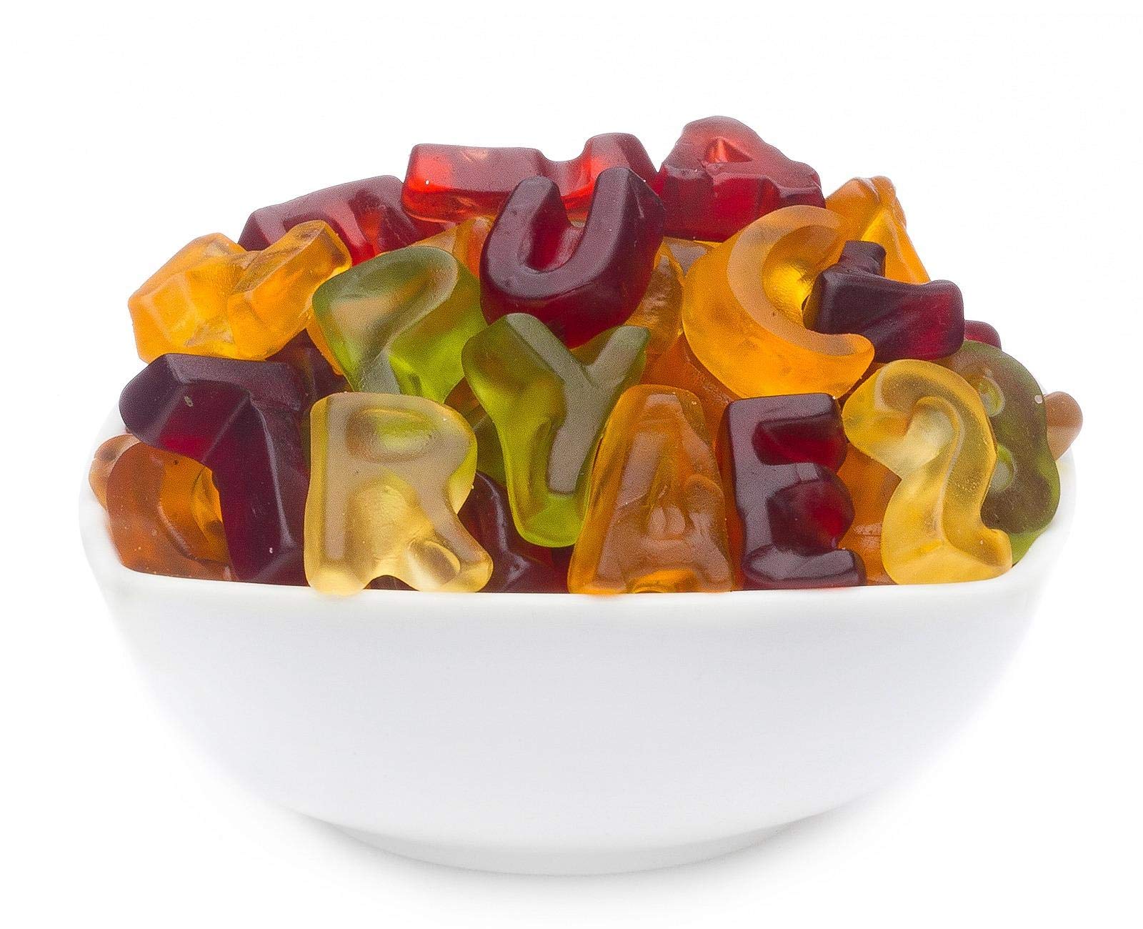 1 x 3kg Fruchtsaftgummi ABC & Zahlen 17% Fruchtsaft Pfirsich Birne Banane Kirsche Aprikose Himbeere aus Fruchtsaftkonzentraten glutenfrei laktosefrei
