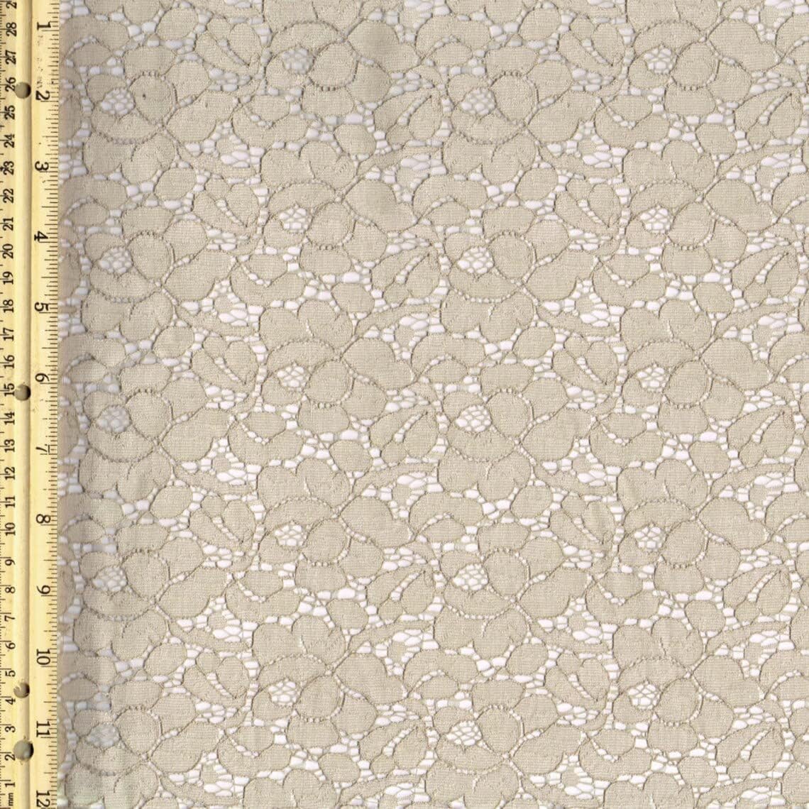 Floral Lace Nylon Cotton Fabric/Minimal Stretch Lace - Dahlia Pattern/Special Occasion, Decoration, Apparel, Home/DIY Fabric