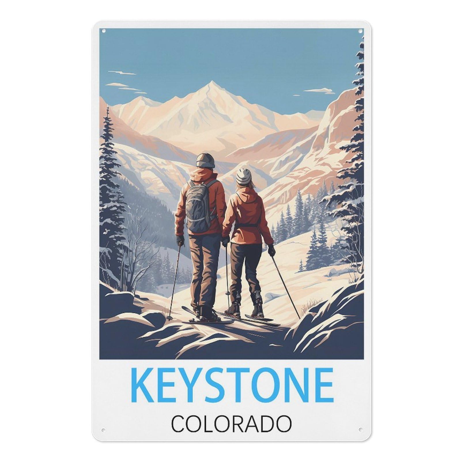 Keystone Colorado Retro Design Tin Paintings Vintage Tin Sign 08x12inch(20x30cm) Wall Art for Home Office Bedroom Living Room Cafes Wall Decor