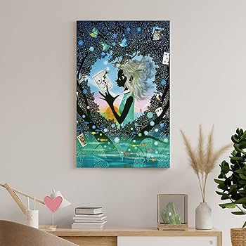 革飾り 美術品 アート 絵画 Amazon.co.jp: 藤城清治 アリスのハート 絵画 ポスター 工芸品の