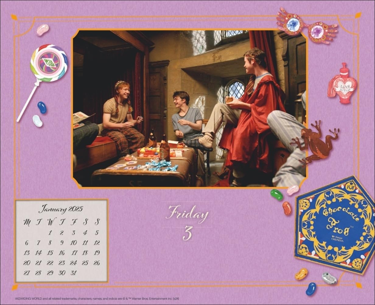 Harry Potter Tagesabreißkalender 2025: Magischer Kalender für jeden Tag mit Zitaten, Bildern und spannenden Details aus der Filmreihe. Tischkalender für Harry Potter-Fans. Auch zum Aufhängen